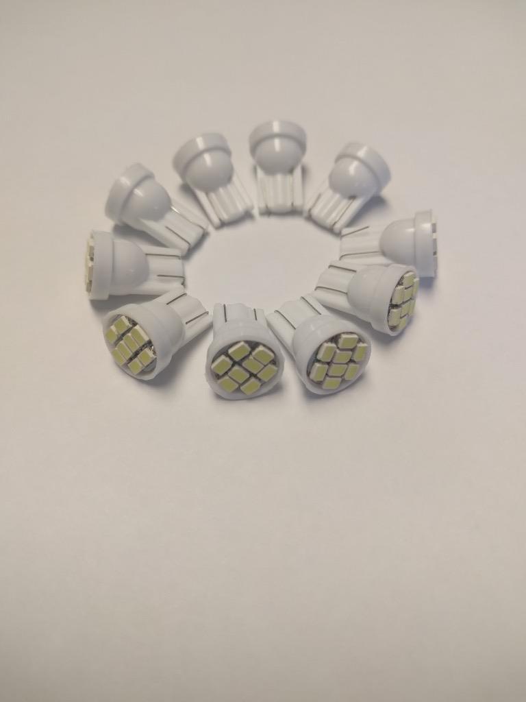 Pinball Flasher 906 Set/10 Led Light Bulbs White 8 Smd Bright 12v.