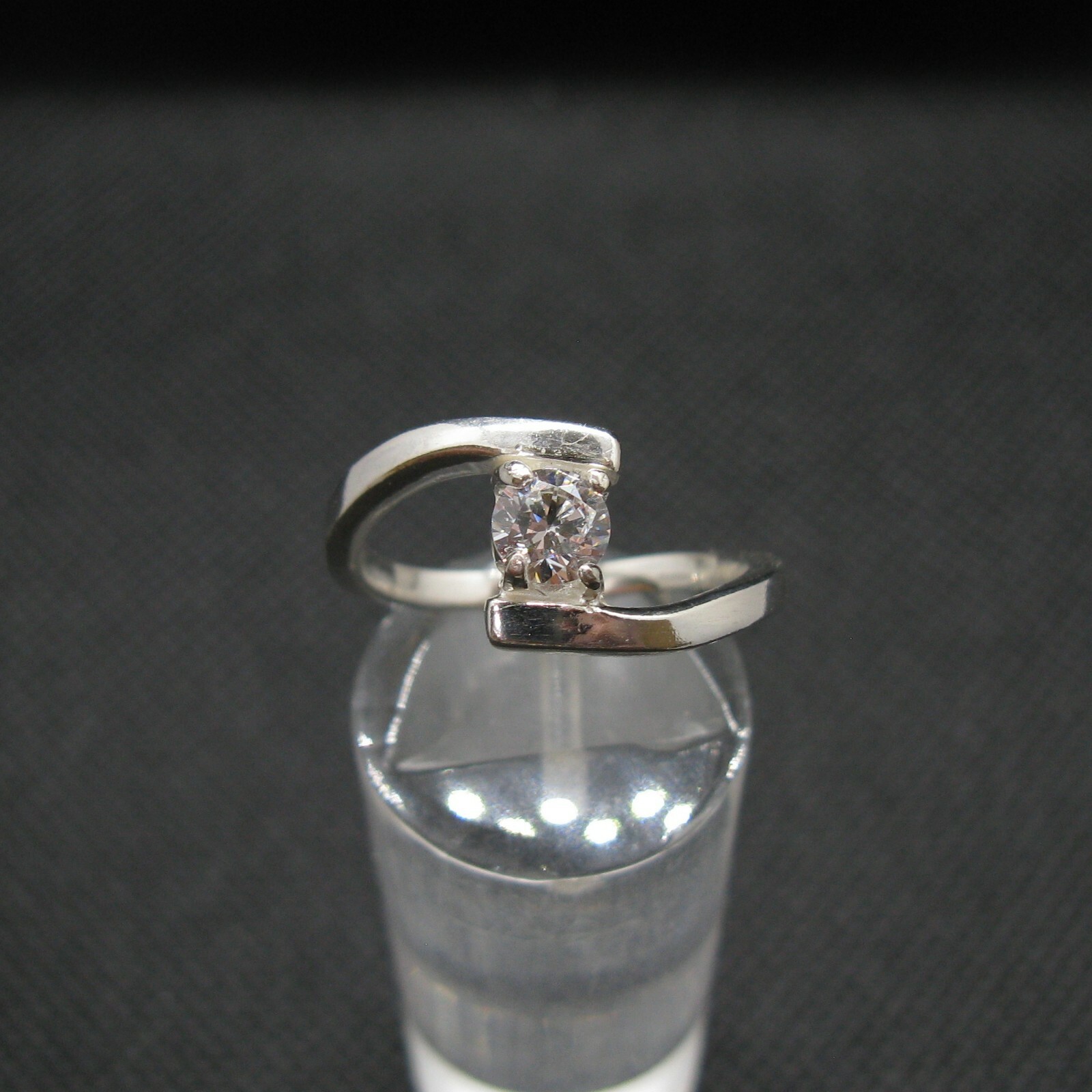 Genuine Sterling Silver Solitaire Ring Solid Hallmarked 925 4.5mm Cubic Zirconia