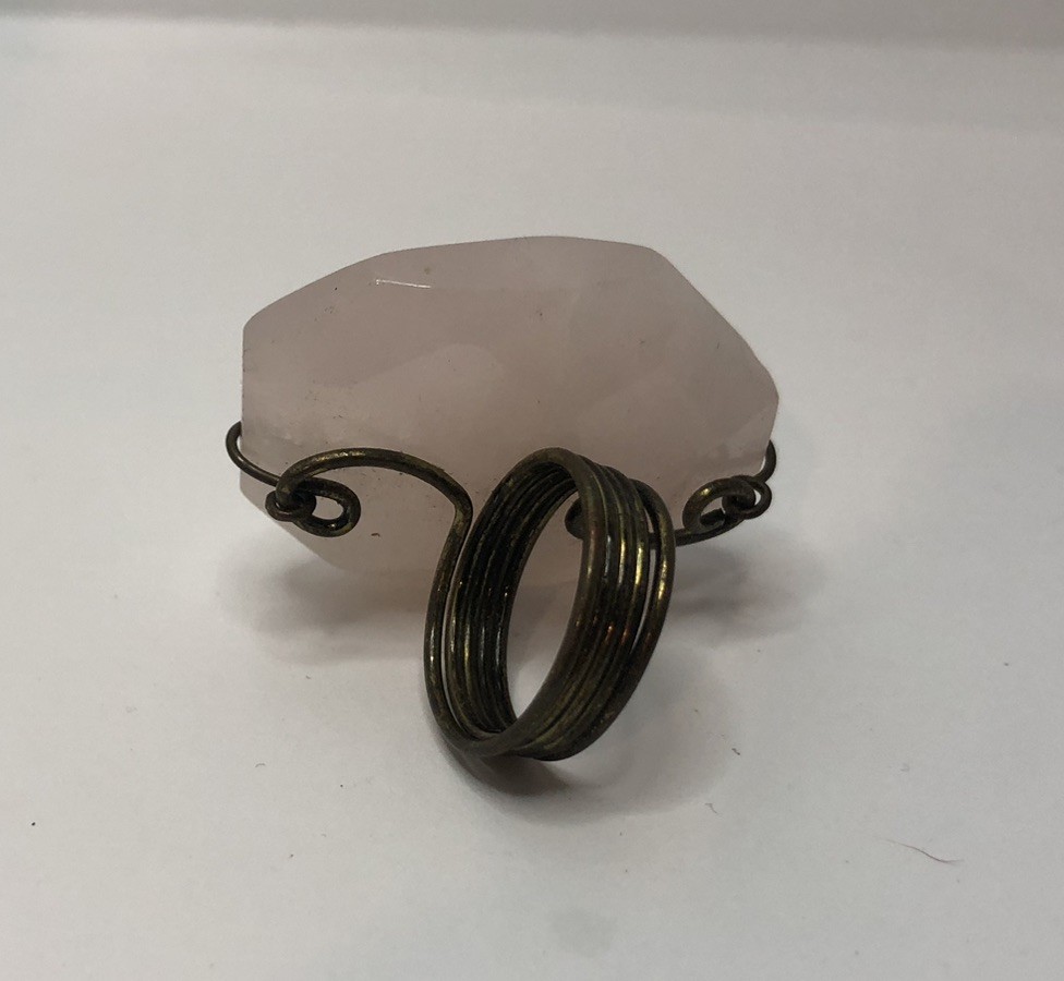Large natural Quartz Artisan statement ring Size 7
