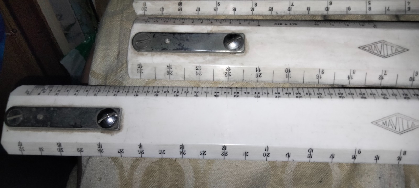 3 vintage mavita engineering rulers rare