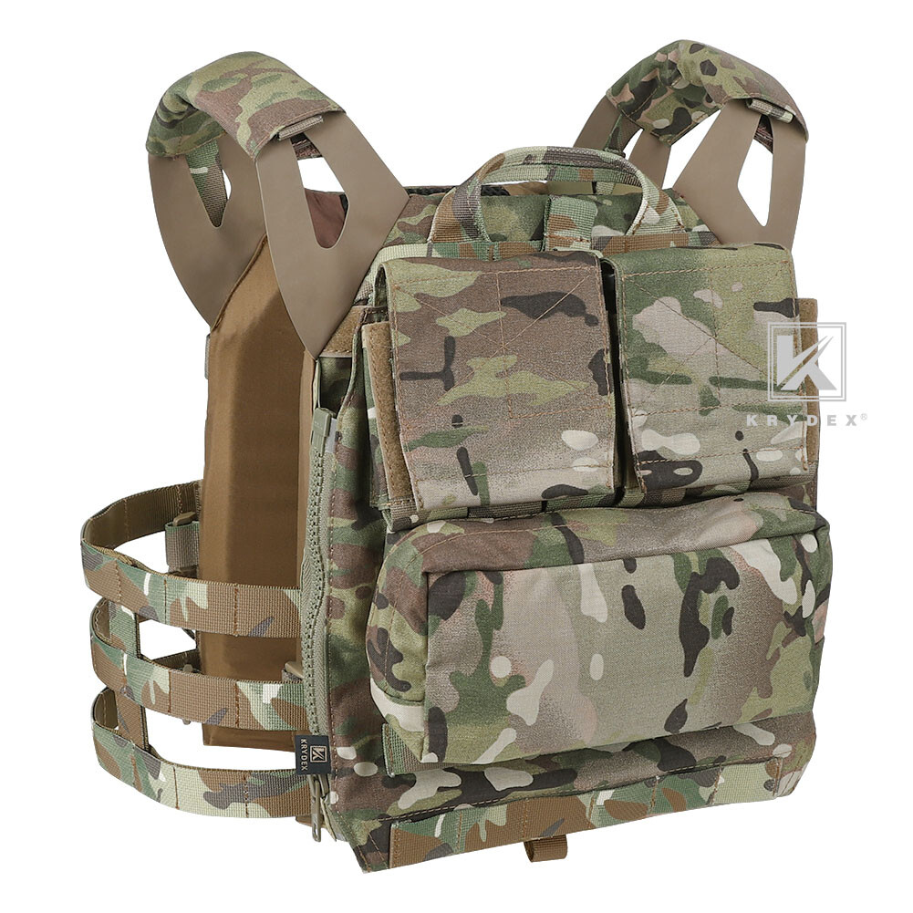 KRYDEX 2.0 Plate Carrier MOLLE Panel with Zip on Backpack Camo MC Camo