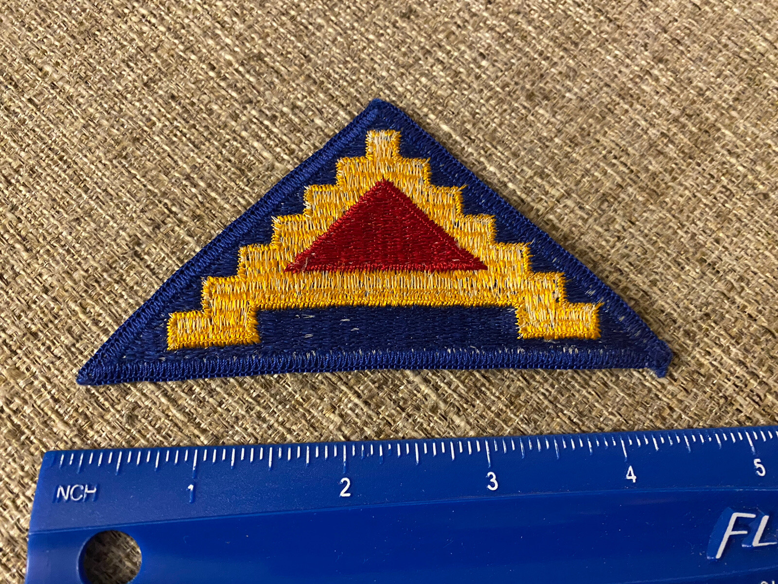 US Army 7th Army Triangle Red Blue Yellow Patch INV3204