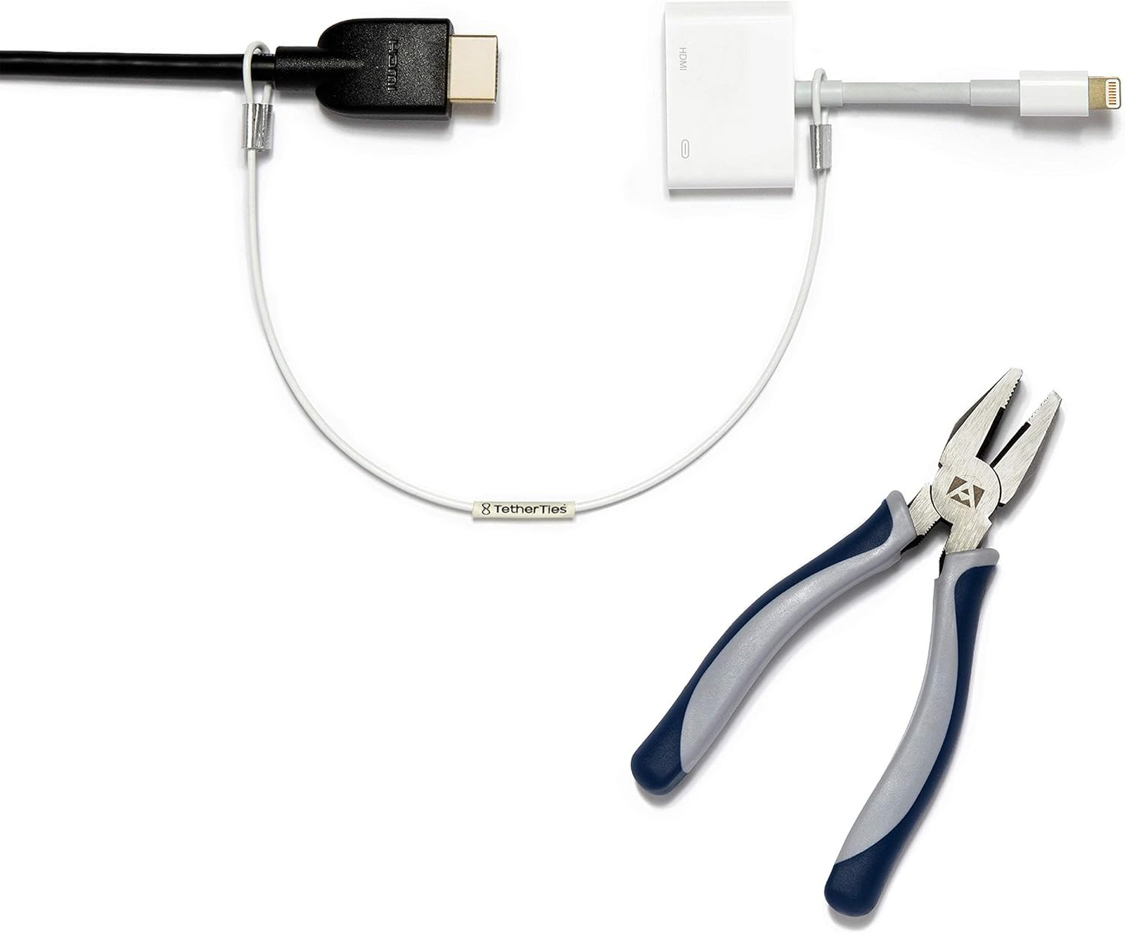 Pre-Assembled Adapter Ties Anti-Theft Cable Locks for Tools Computer Adapters