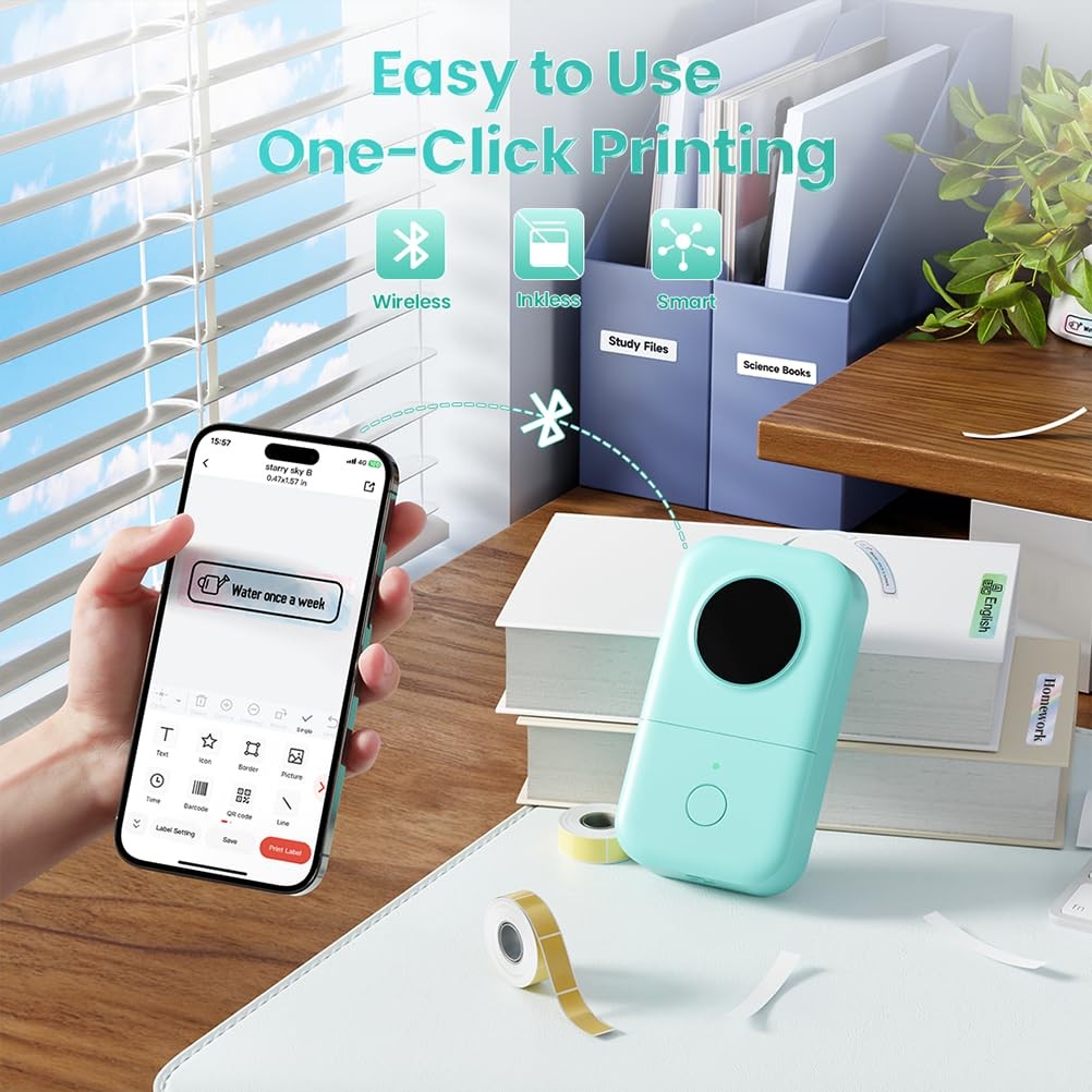 Phomemo D30 Label Maker Machine Portable Bluetooth Mini Label Printer