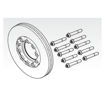 Saf Holland 51830036 P89 Series Air Disc Brake Rotor, Includes Fasteners