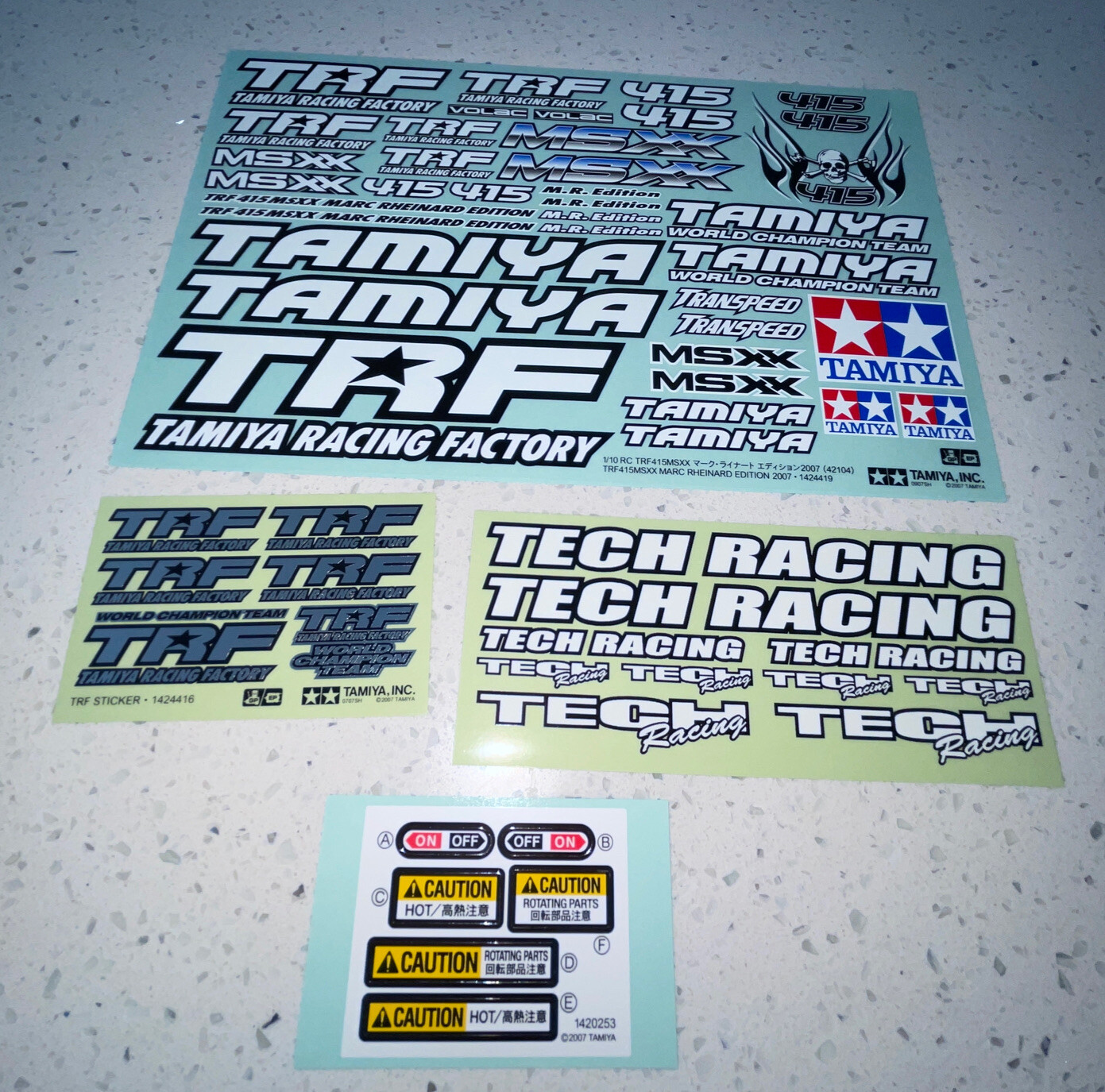 42104 Tamiya TRF415MSXX Marc Rheinard Edition Kit, 9494110 Decals/Stickers - NOS