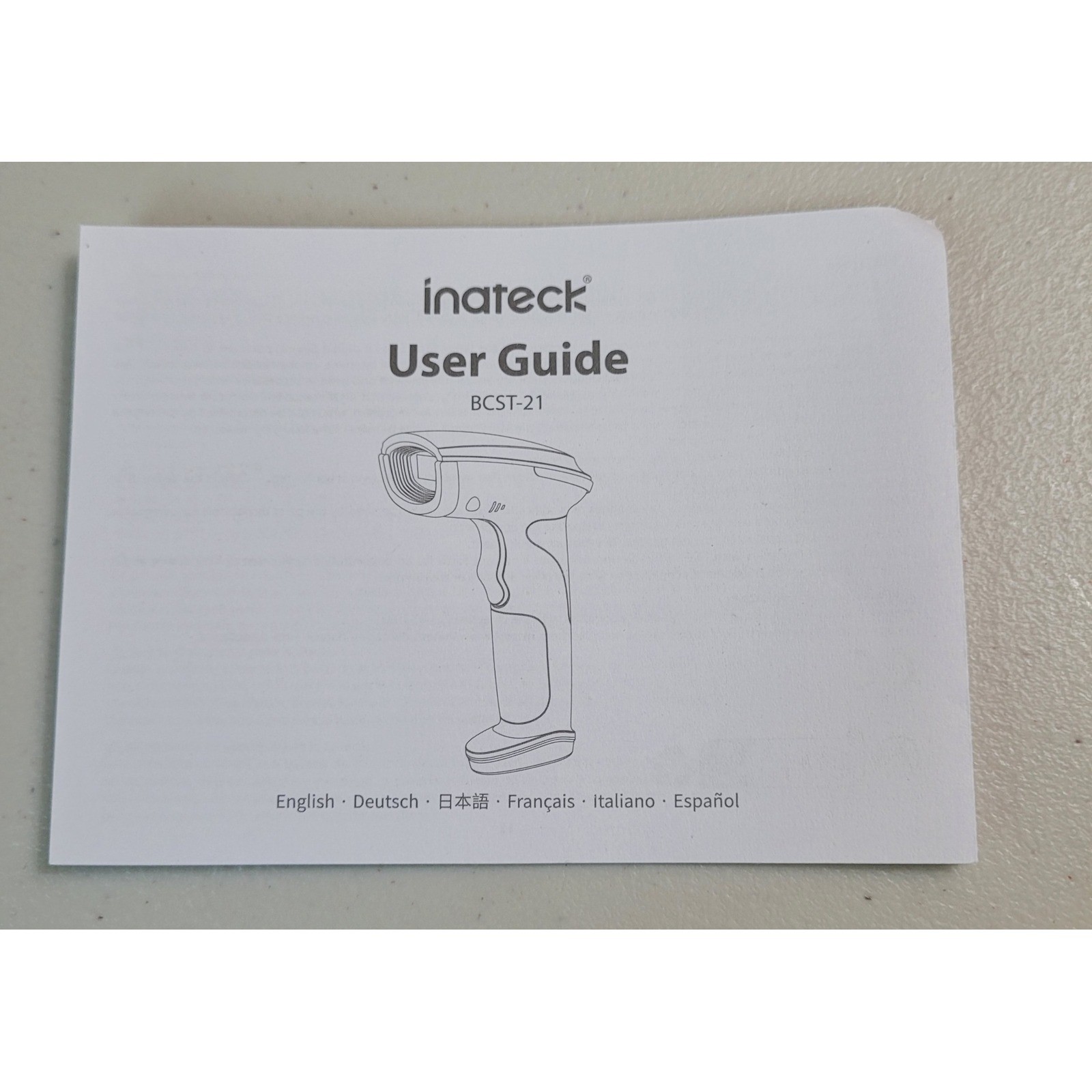 Inateck BCST-21 Wireless Barcode Scanner Black Yellow Handheld New Open Box