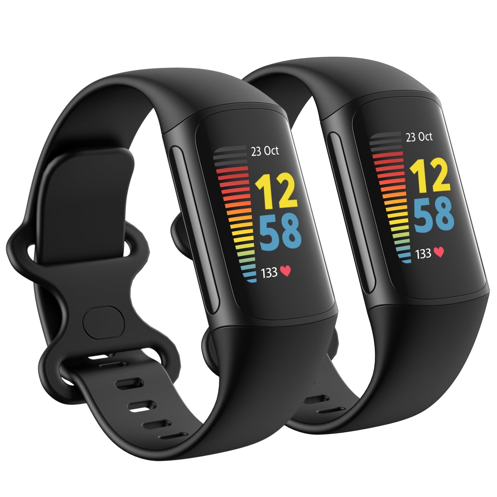 2 Pack Waterproof Bands Compatible with Fitbit Charge 5 / Fitbit Charge 6 for...