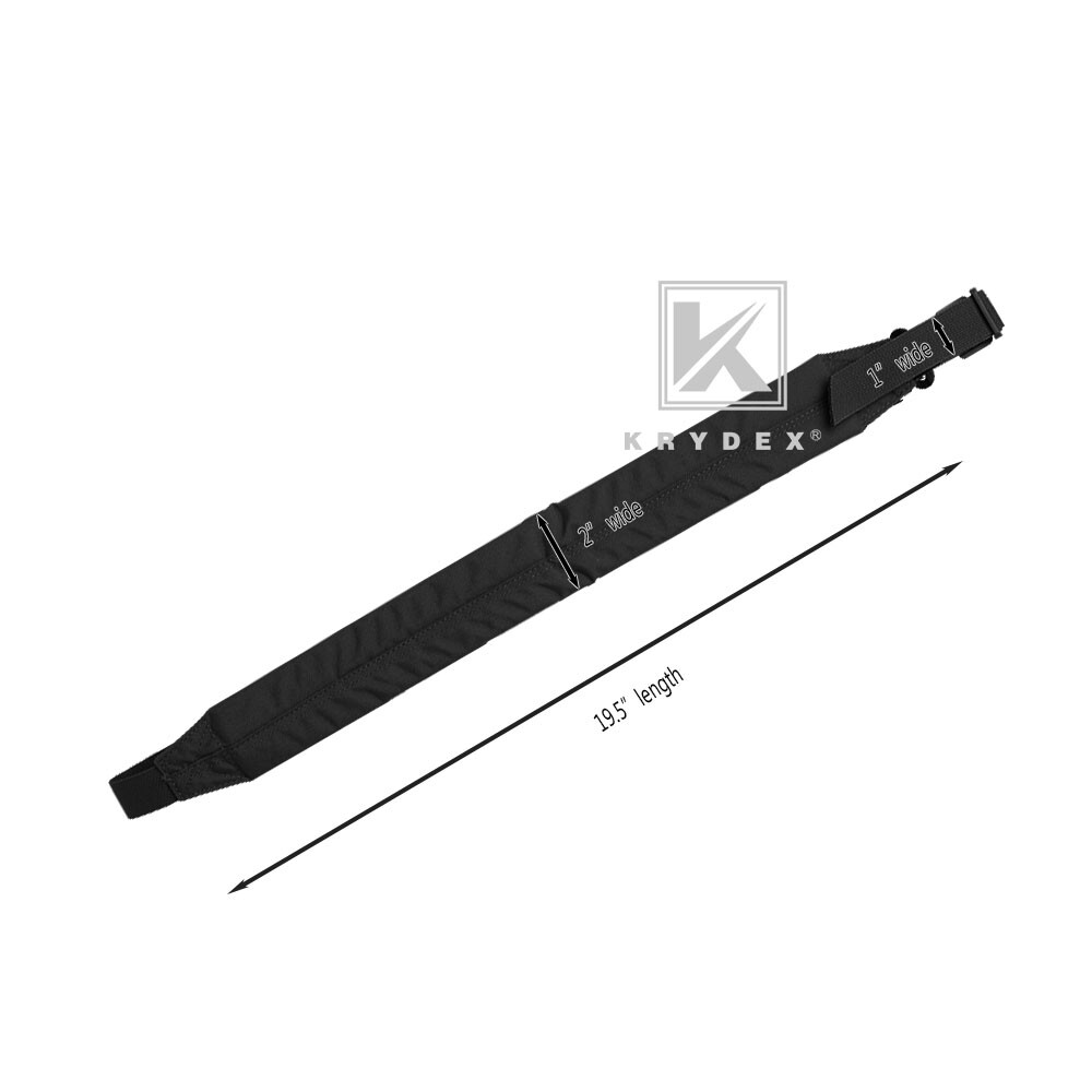 KRYDEX MK2 Sniper Sling Padded Lightweight Quick Tactical Strap 2 Point Black