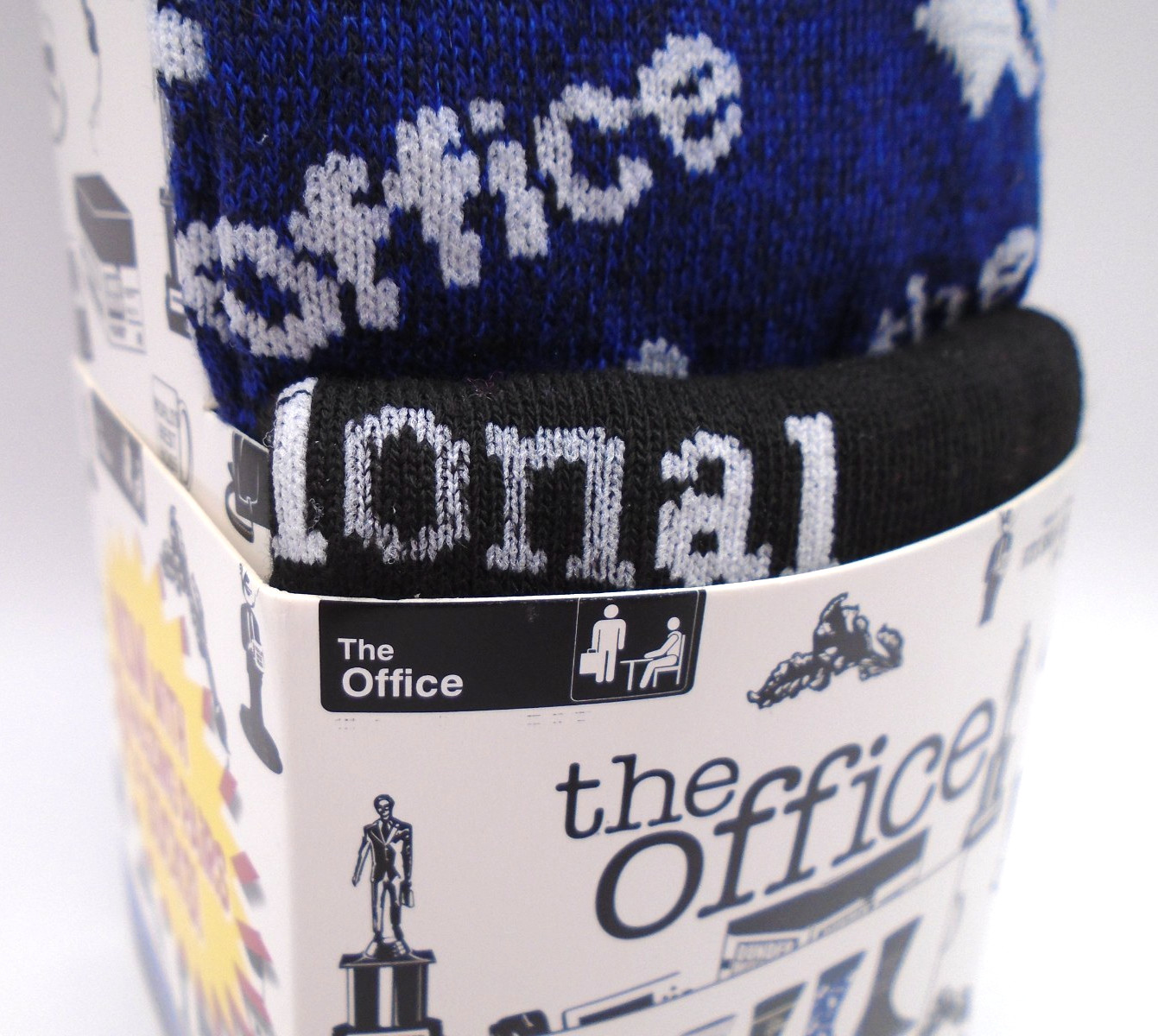 NEW MEN'S "THE OFFICE TV SERIES SHOW 6 PAIR CASUAL CREW SOCKS" DEFECTS READ!