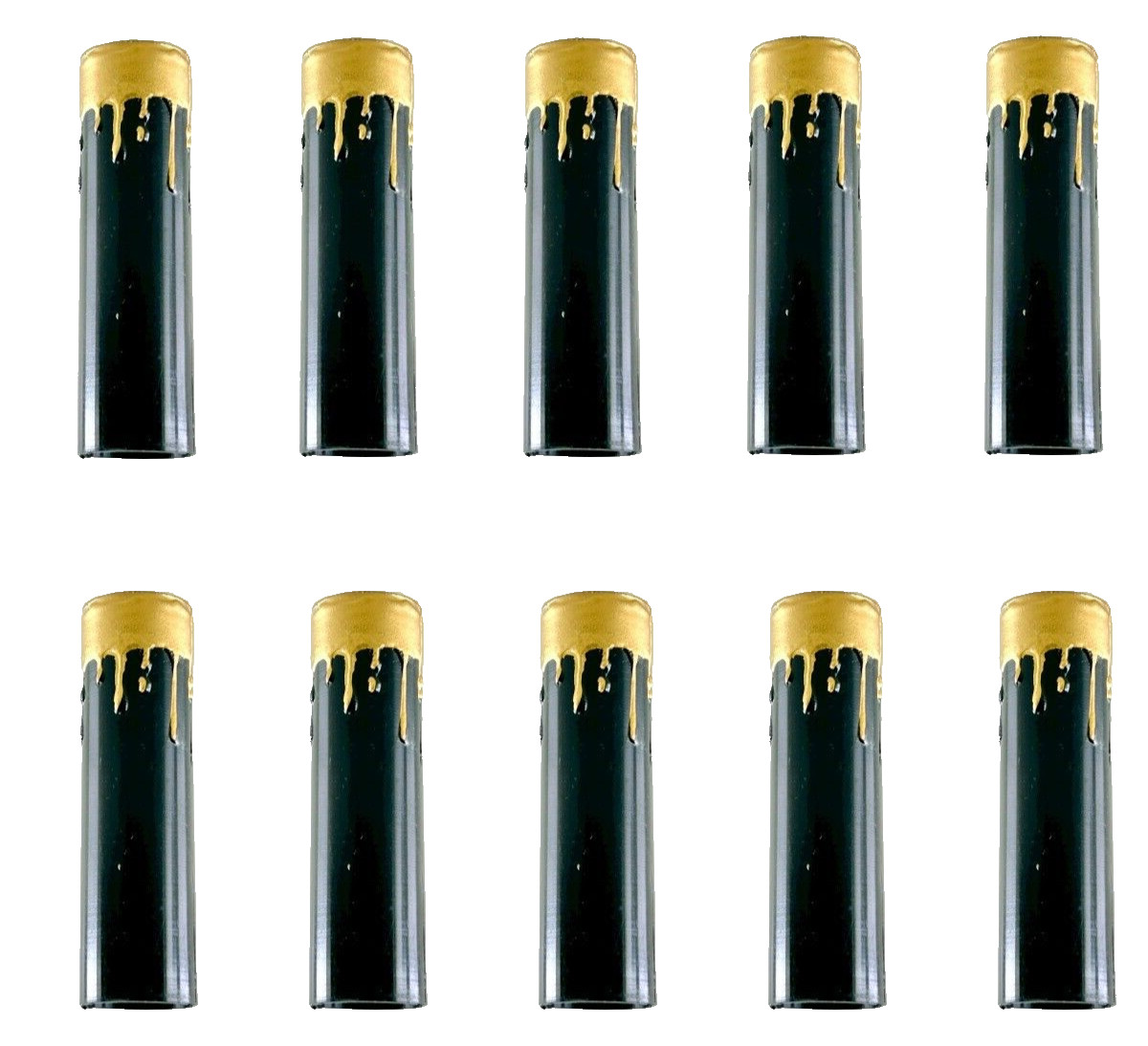 0.8 X 3.3" Candelabra  Beeswax Drip Socket Cover Sleeves Yellow/Black, Lot of 10
