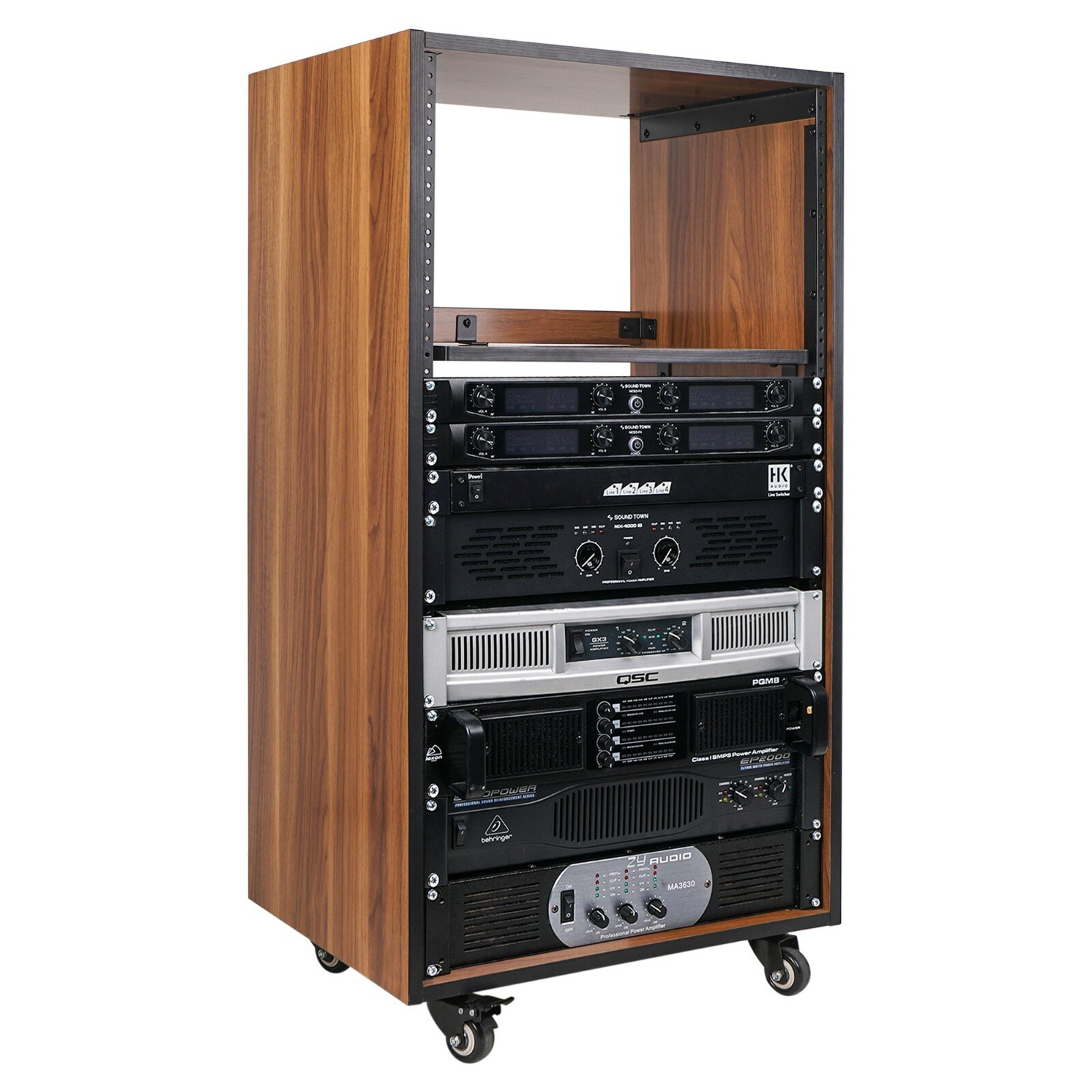 Sound Town SDRK DIY Series Studio Racks (20U w/Casters) (SDRK-20WN)