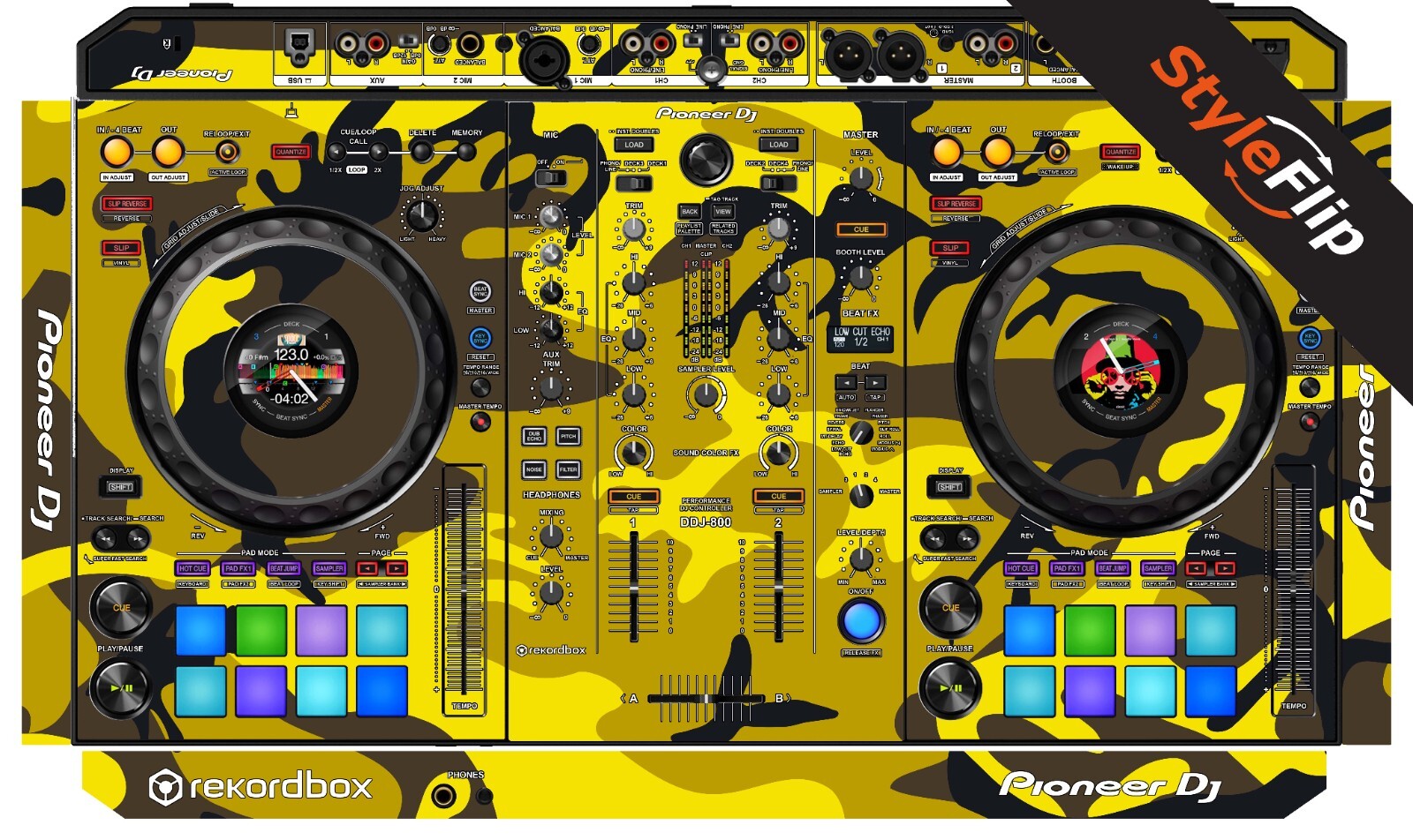 Pioneer DDJ-800 Skin | Color Yellow Camo | Protective Decal | StyleFlip Skins