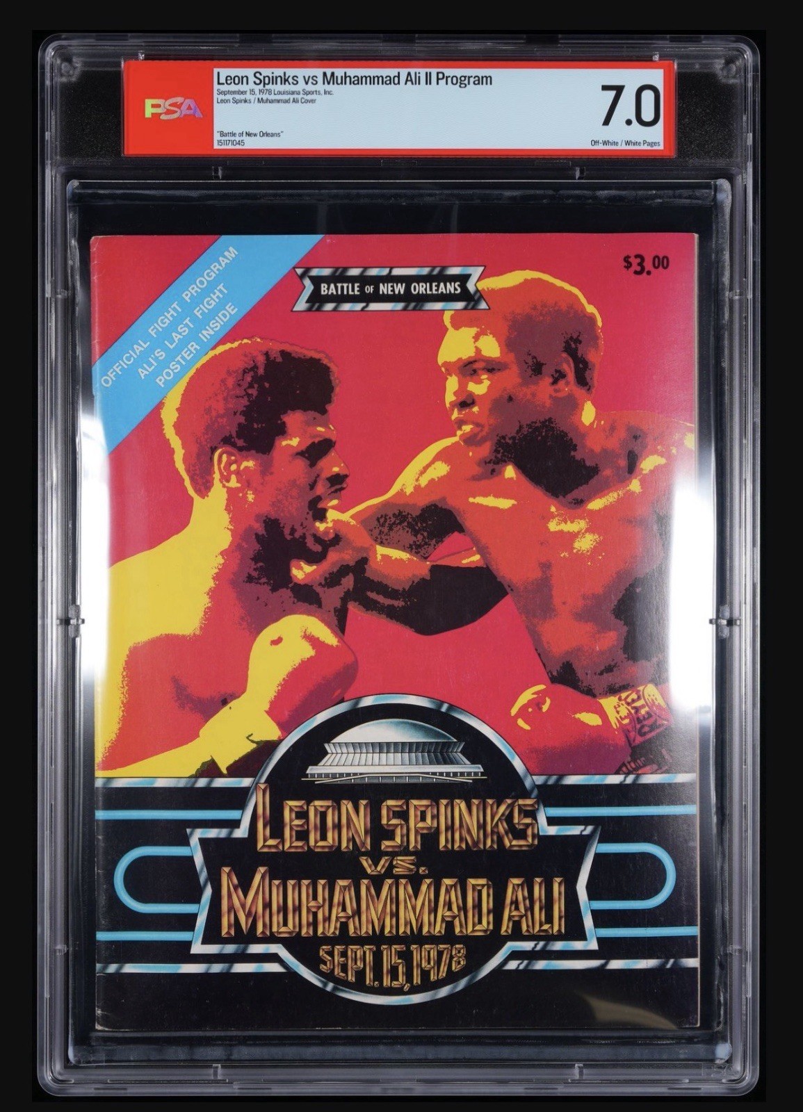 PSA 7 - SEPT. 15, 1978 LEON SPINKS vs MUHAMMAD ALI boxing PROGRAM