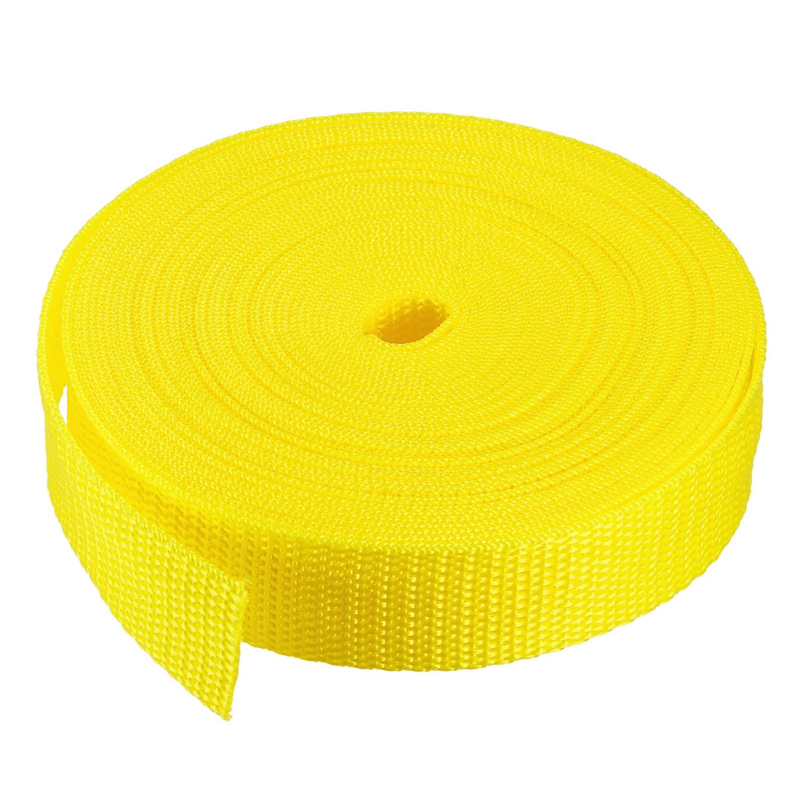 Lightweight Polypropylene Webbing Strap 1" 10 Yards Yellow Strapping