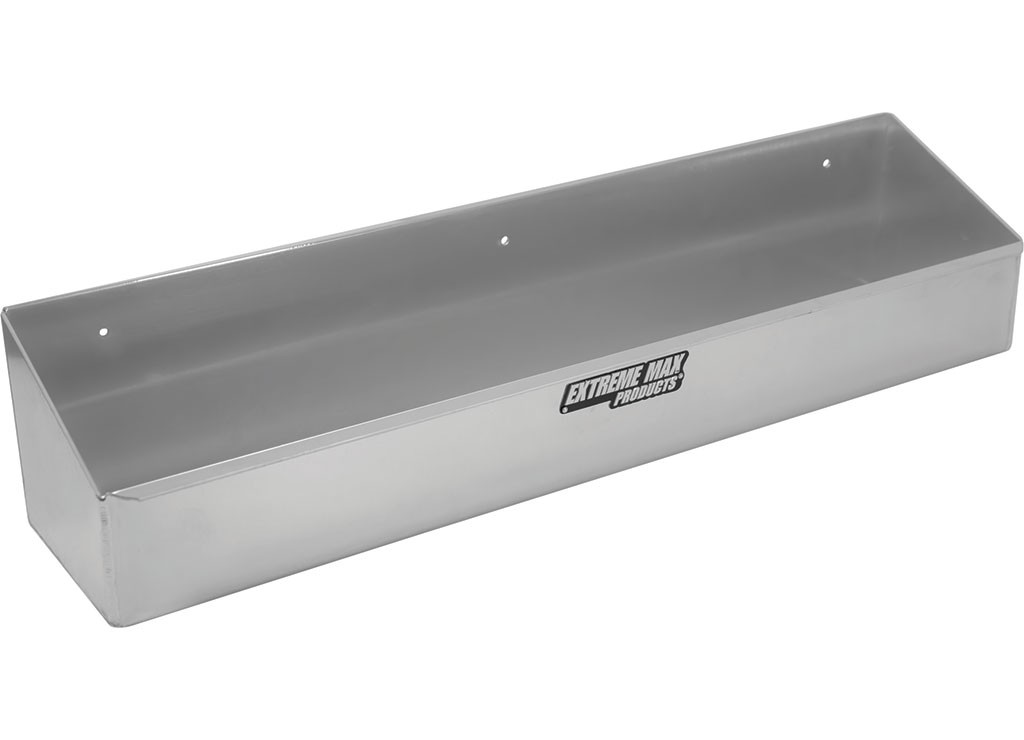 Extreme Max 5001.6449 Wall-Mount Aluminum 8-Quart Liquids Storage Shelf - Silver