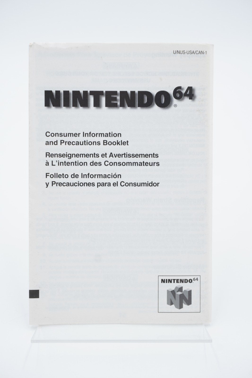 OFFICIAL Nintendo 64 System Manual N64 Console Instruction Booklet ONLY
