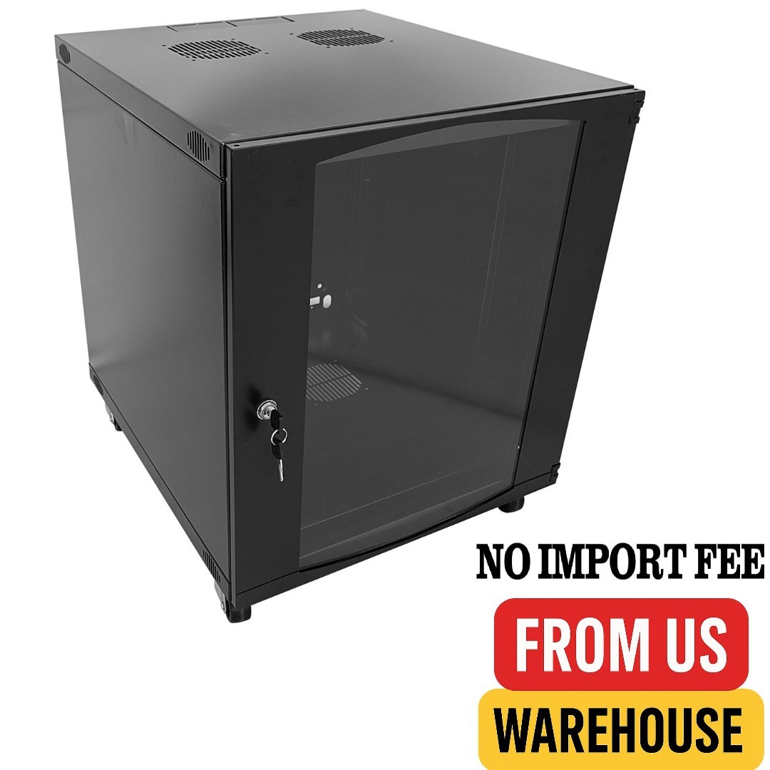 Raising Electronics 12U Wall Mount Network Server Cabinet Glass Door 600MM Deep