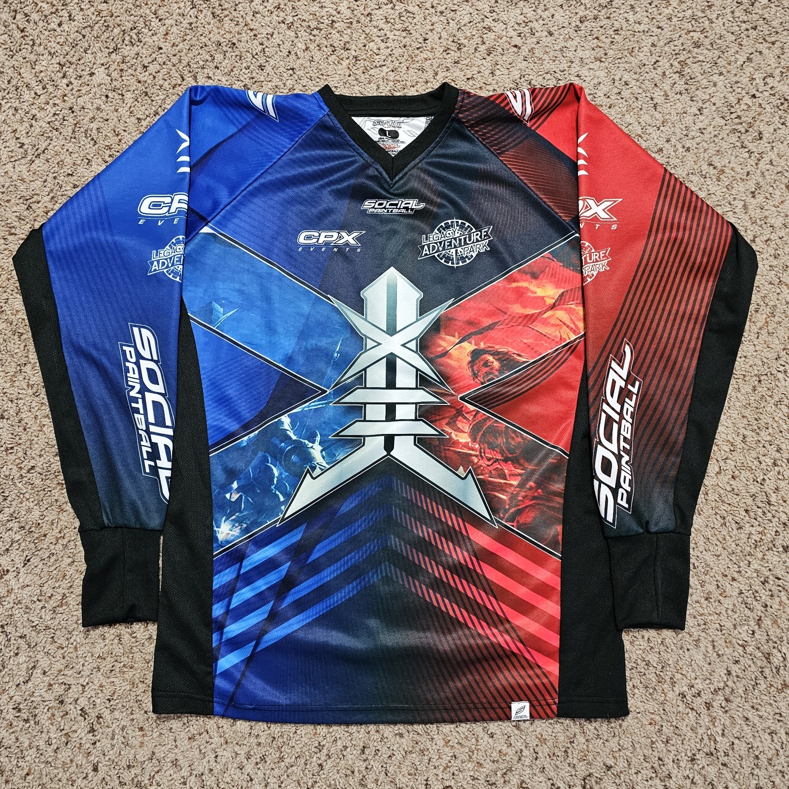 Social Paintball Long Sleeve Shirt Jersey With Thumbholes SZ L