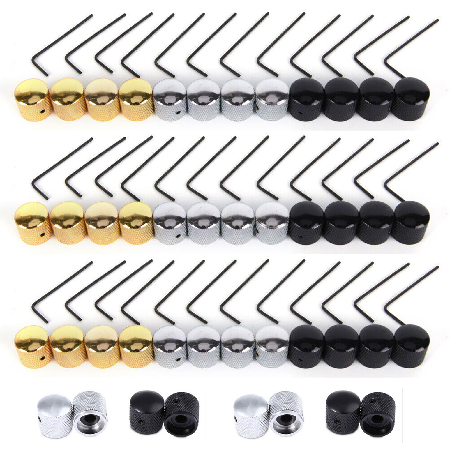 4/8/12PCS Dome Knob Volume Tone Control Knobs with Inner Hexagon Spanner Guitar