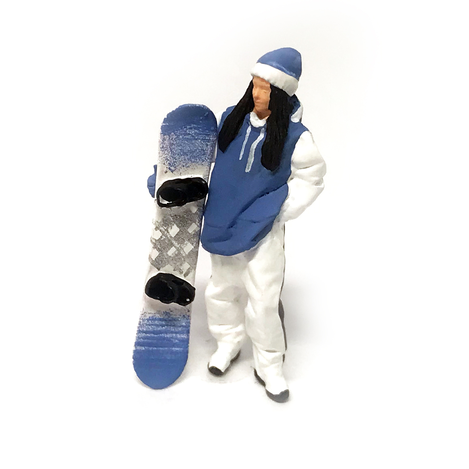 EY 1:64 Painted Figure Mini Model Miniature  Diorama  Snowboarding Girl