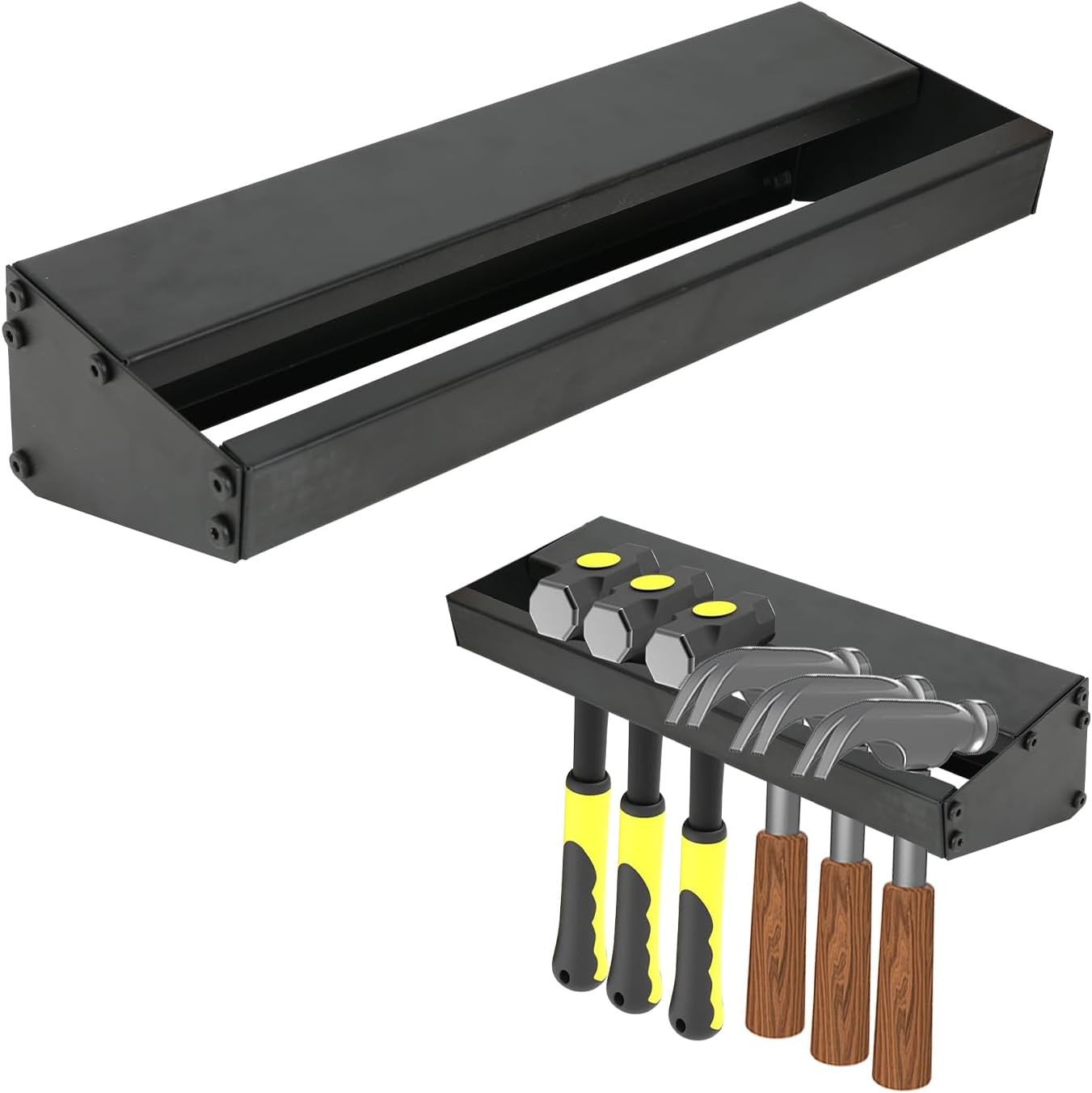 Metal Hammer Holder, Hand Tool Organizer Wall Mount Storage Rack Organizer for W