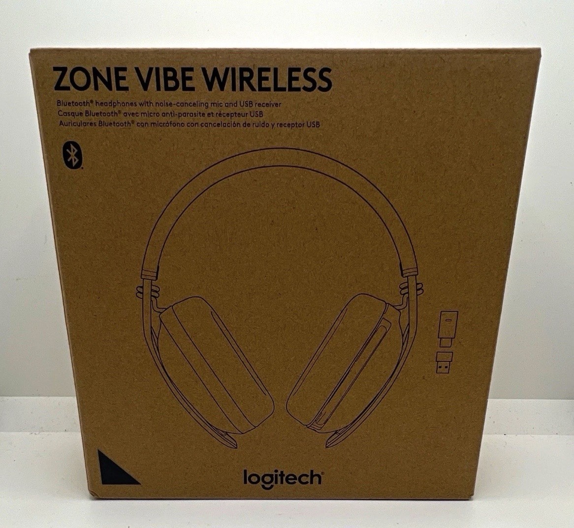 Logitech Zone Vibe Wireless Black Noise Cancelling Headset USB Receiver Mic