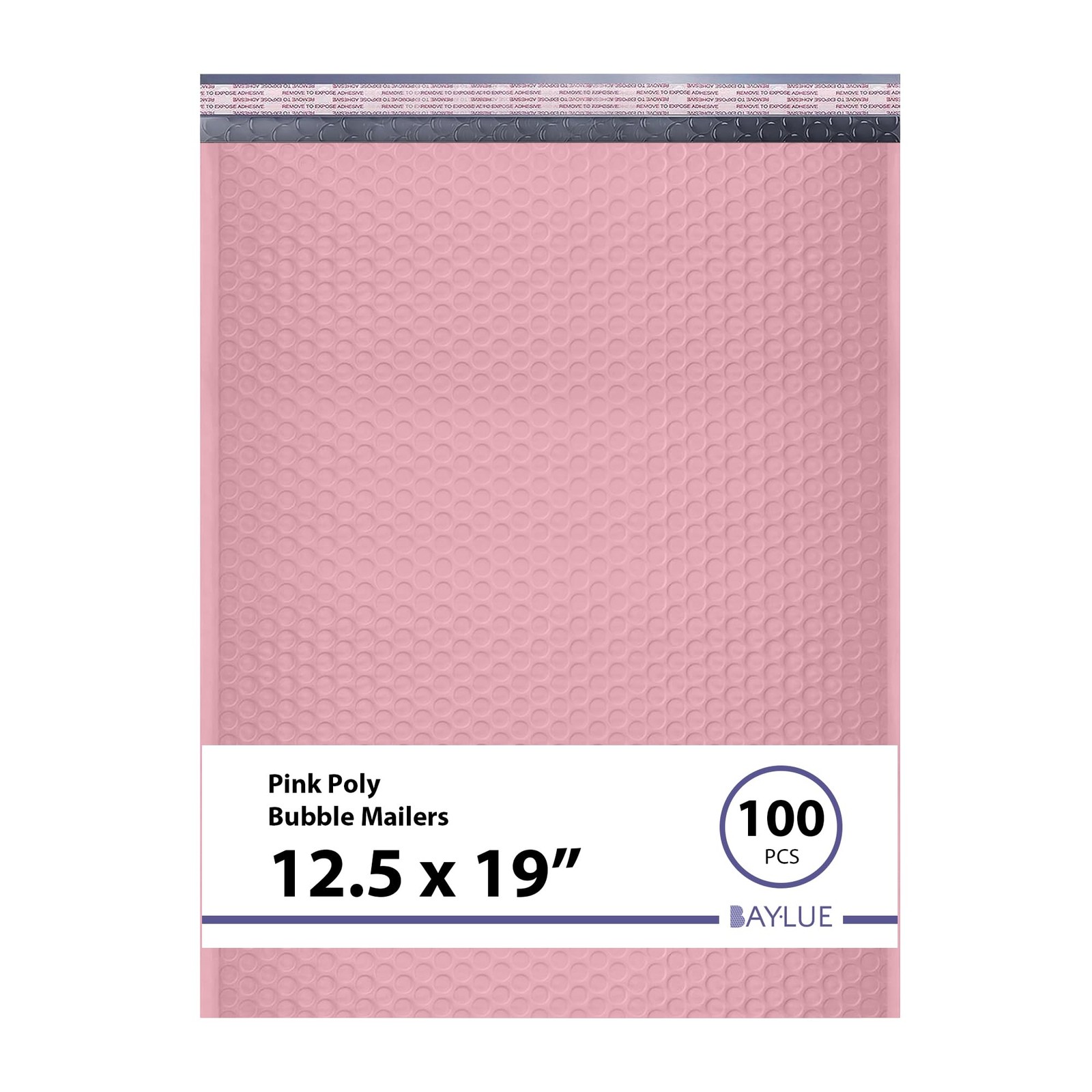 Light Pink 12.5x19.5 Inch Large Poly Bubble Mailers #6 | Padded Envelopes with S
