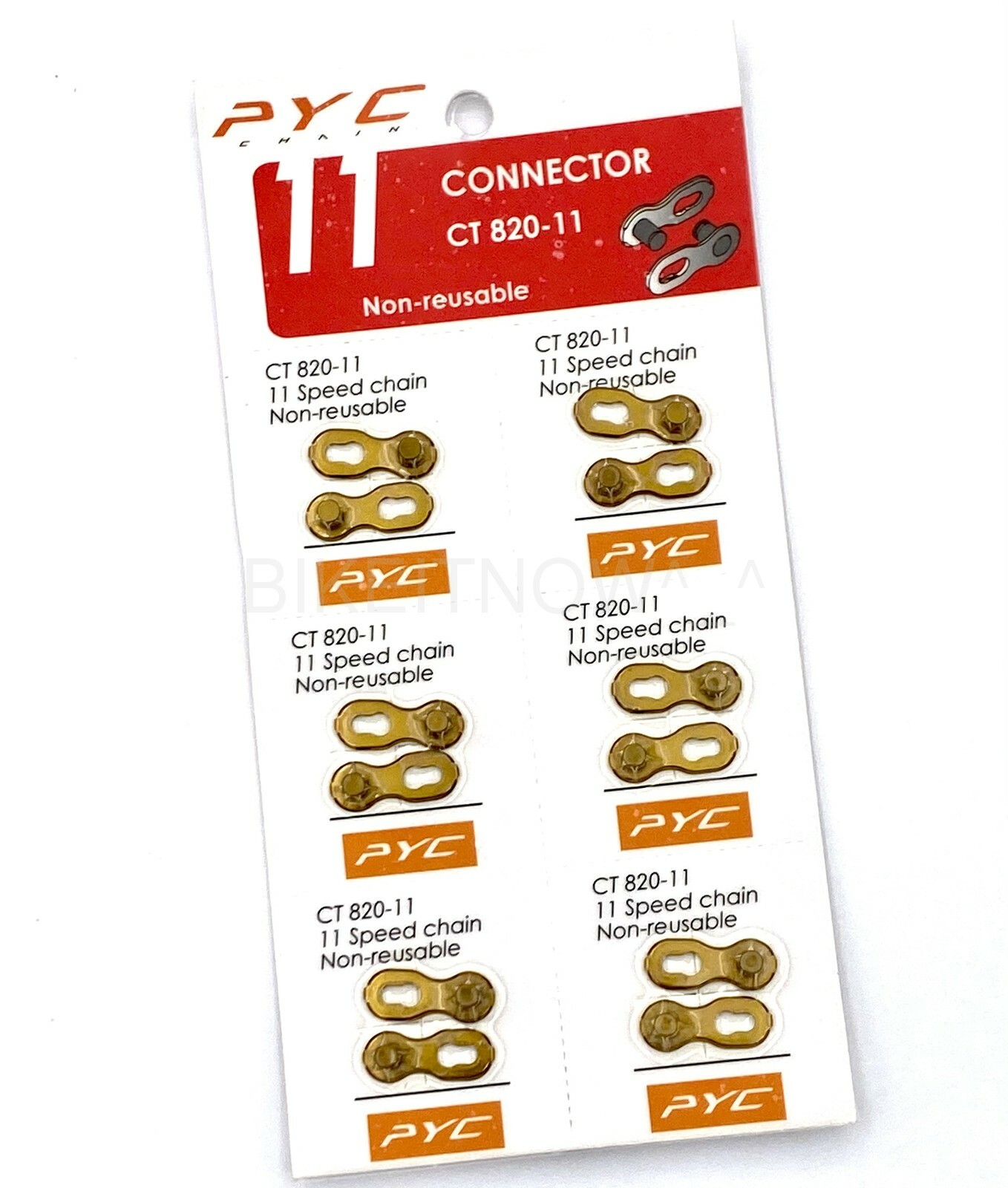 PYC Quick Link/ Quick Connector Gold for 11 Speed Shimano/KMC Chain 6 pairs