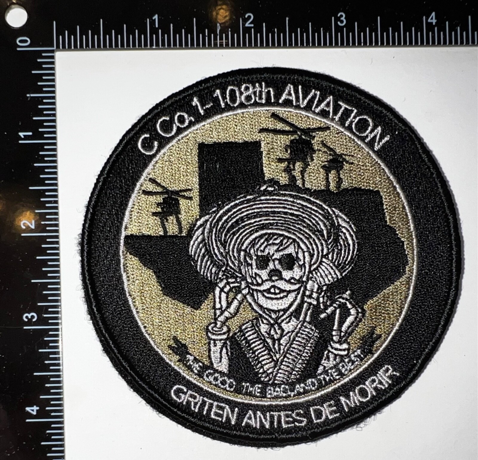 US Army OIF OEF C Co 1-108 Aviation Bn Good Bad Best HOOK & LOOP Patch