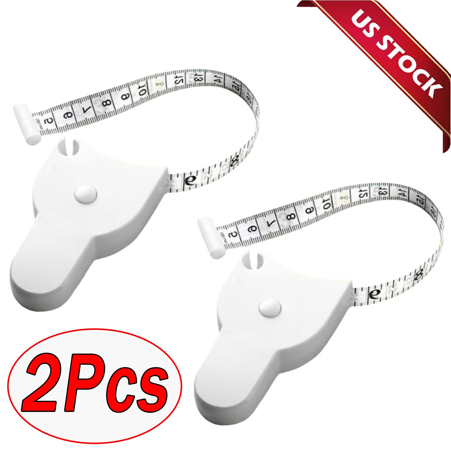 2Pcs Compact Fitness Tape Measure – Portable Body Circumference Tool NEW