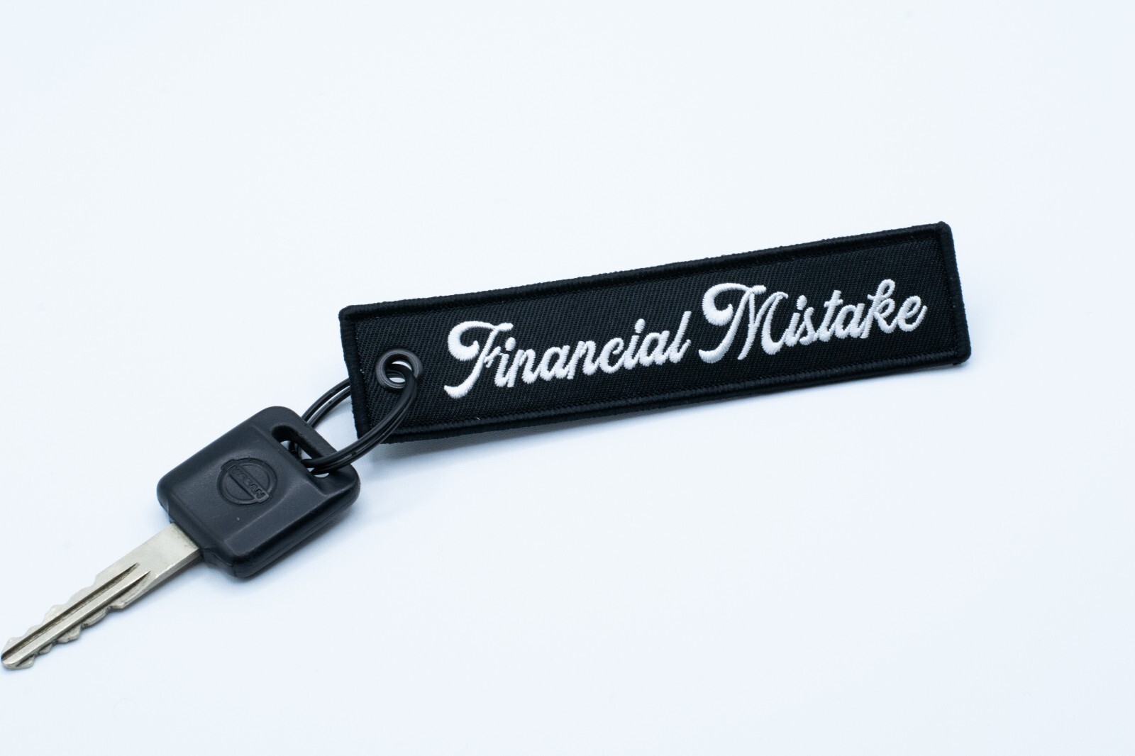 Financial Mistake Jet Tag Keychain | Black | JDM Meme Funny Racing Motorcycle