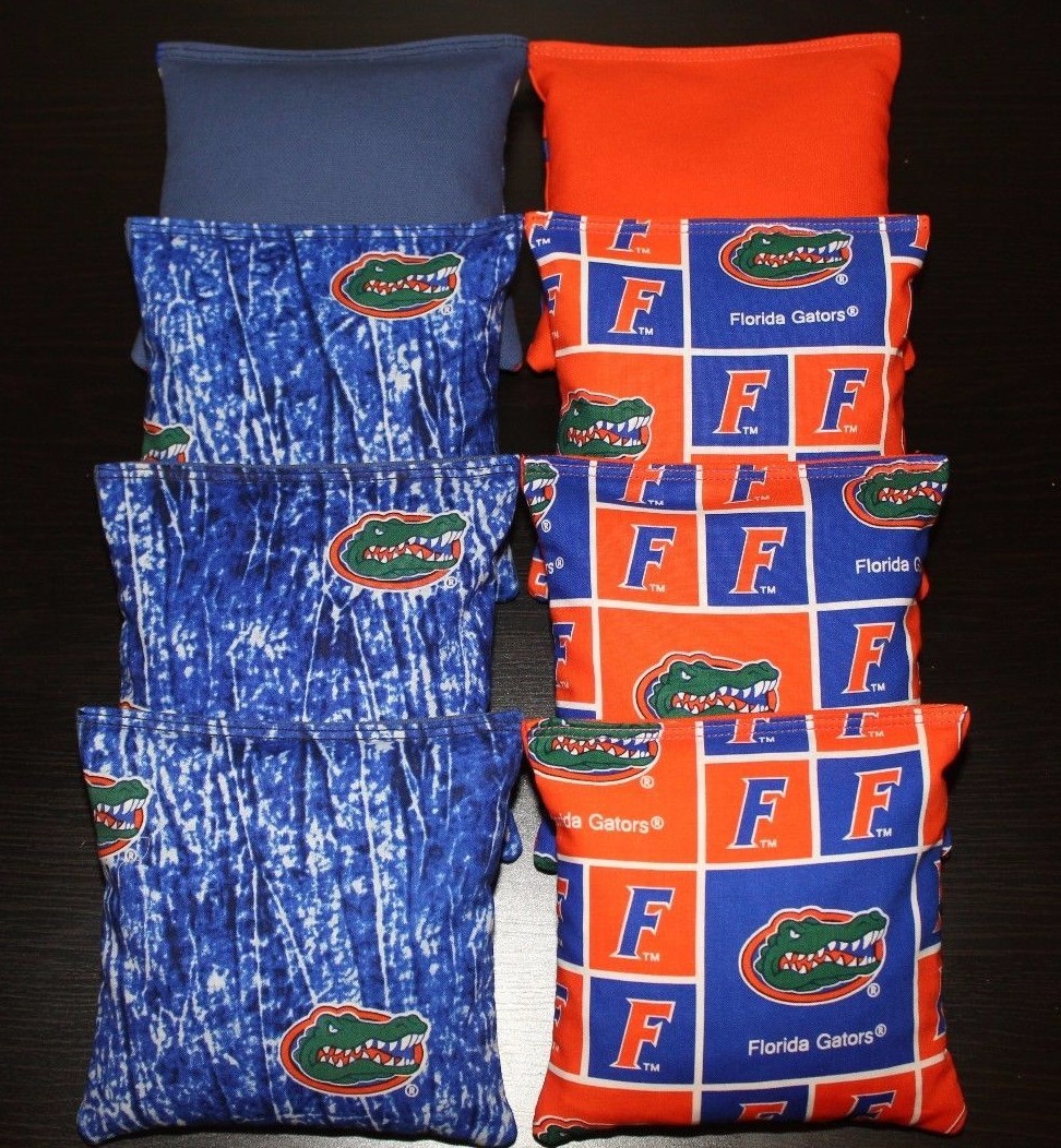 ALL WEATHER University of Florida Gators Cornhole Bean Bags 8 Resin Filled Bags