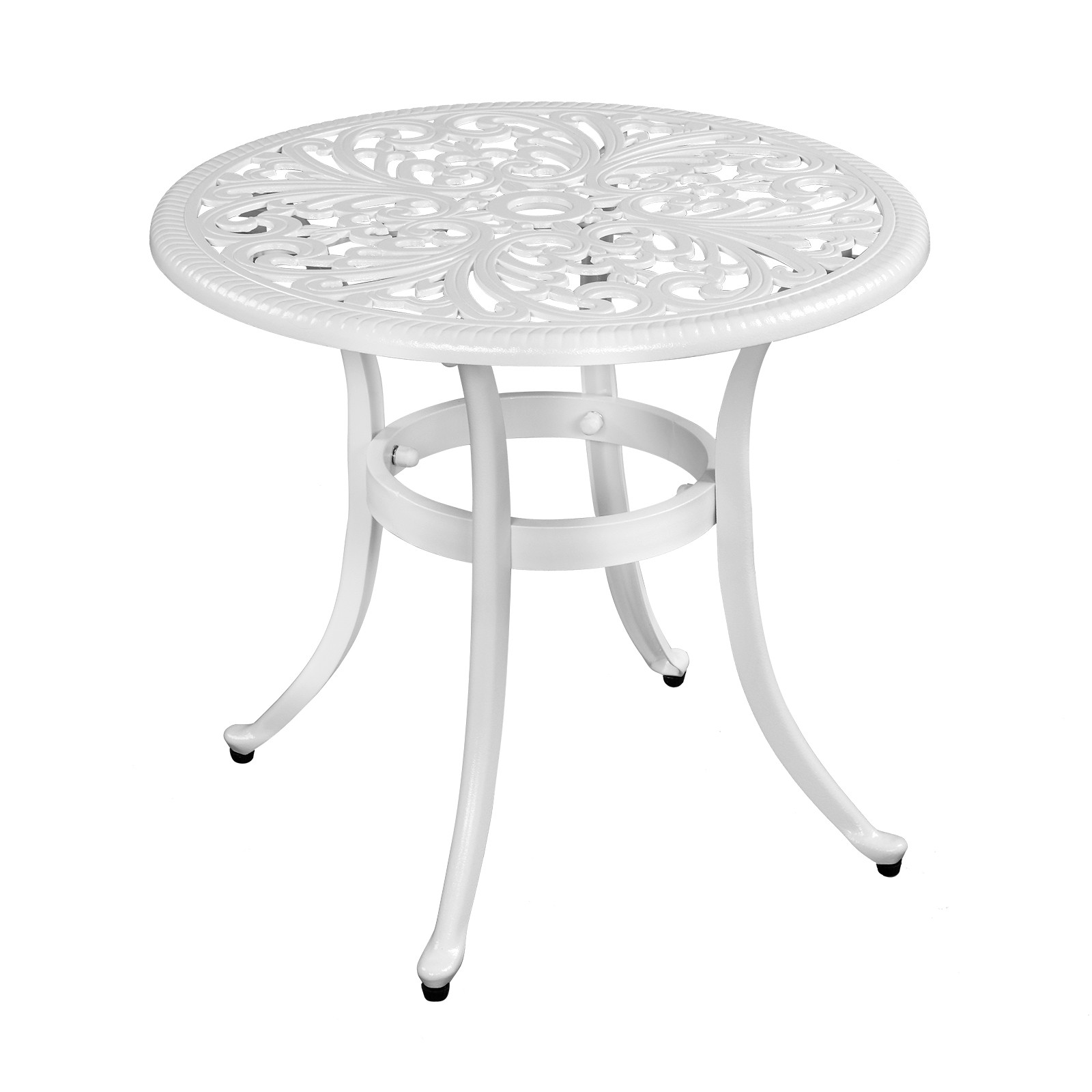 Patio End Table Side Table, Cast Aluminum Cocktail Table