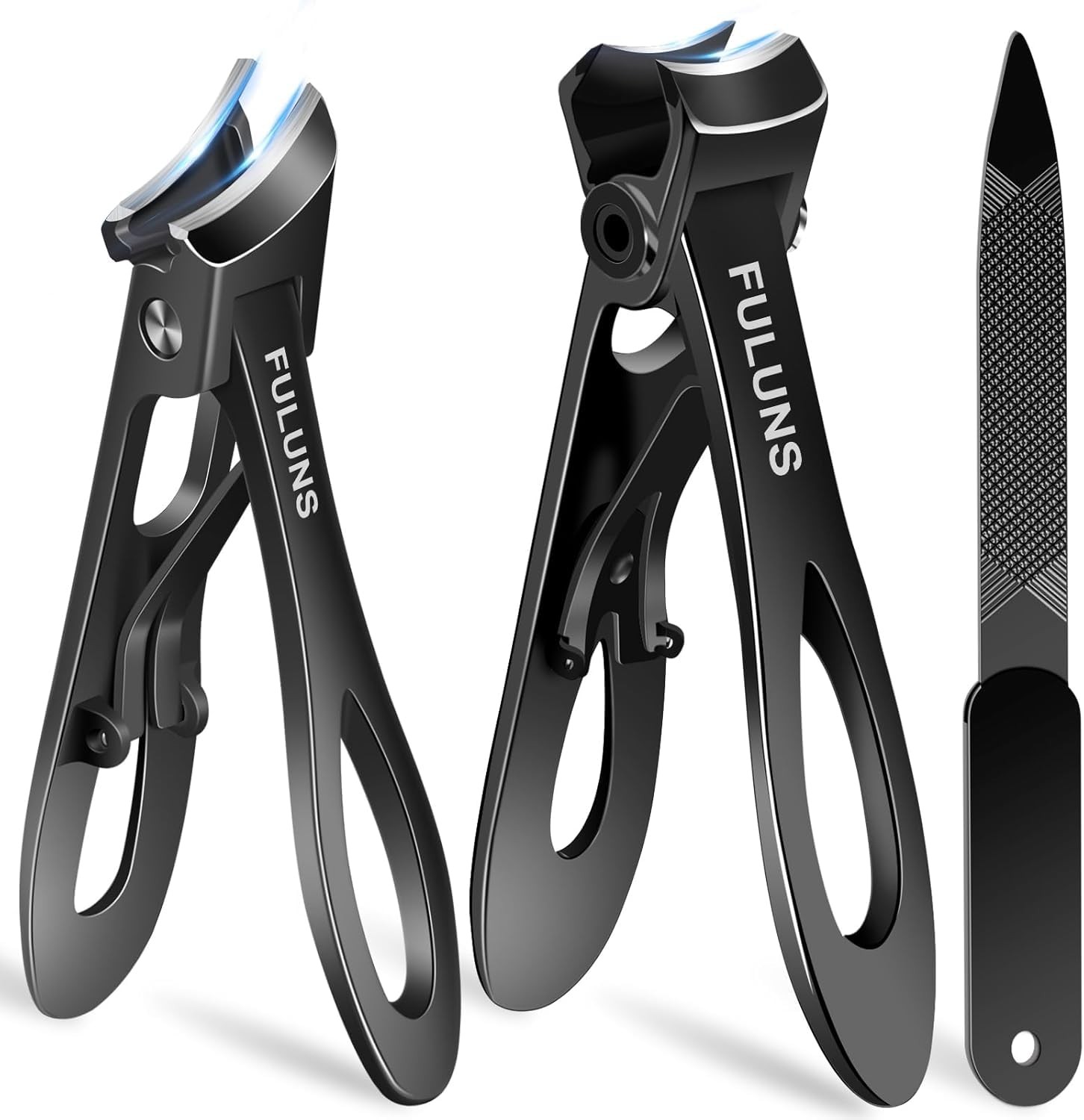 Toenail Clippers for Men Thick Toenails with 16MM Wide Jaw Opening, Black