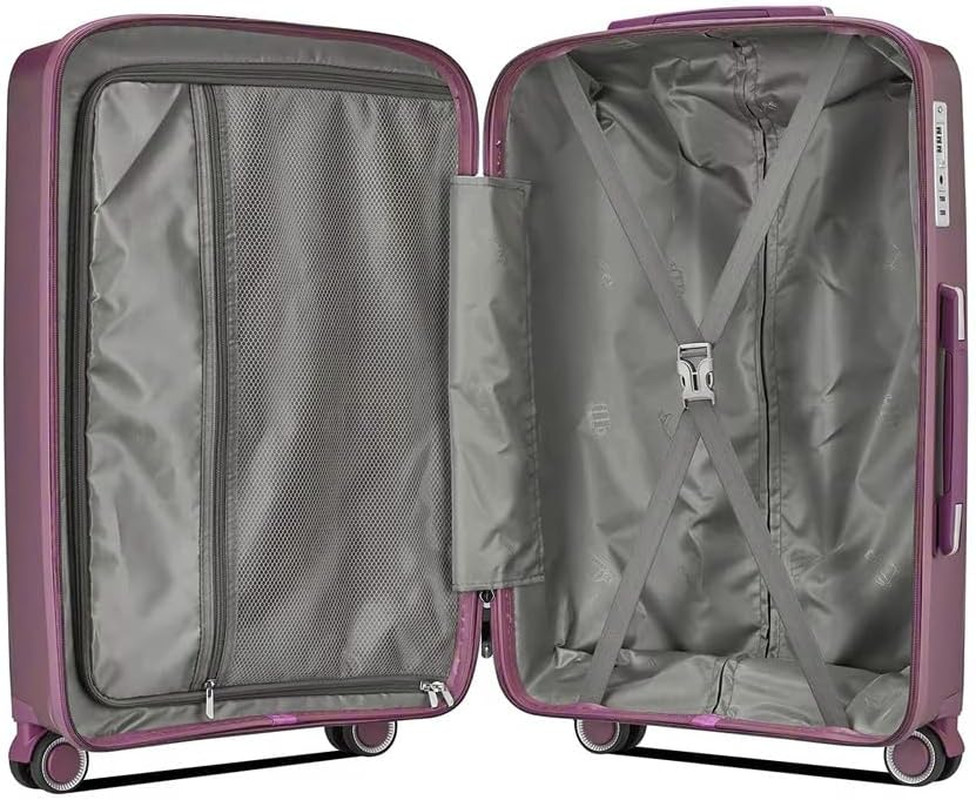 Hardshell Lightweight Durable Travel Suitcase, with Quite 360 Spinner Wheels, Ex