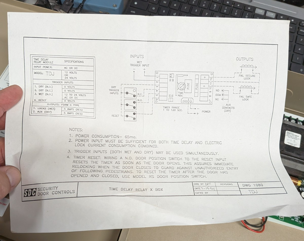 Security Door Controls 631RF 1.5 AMP Power Supply