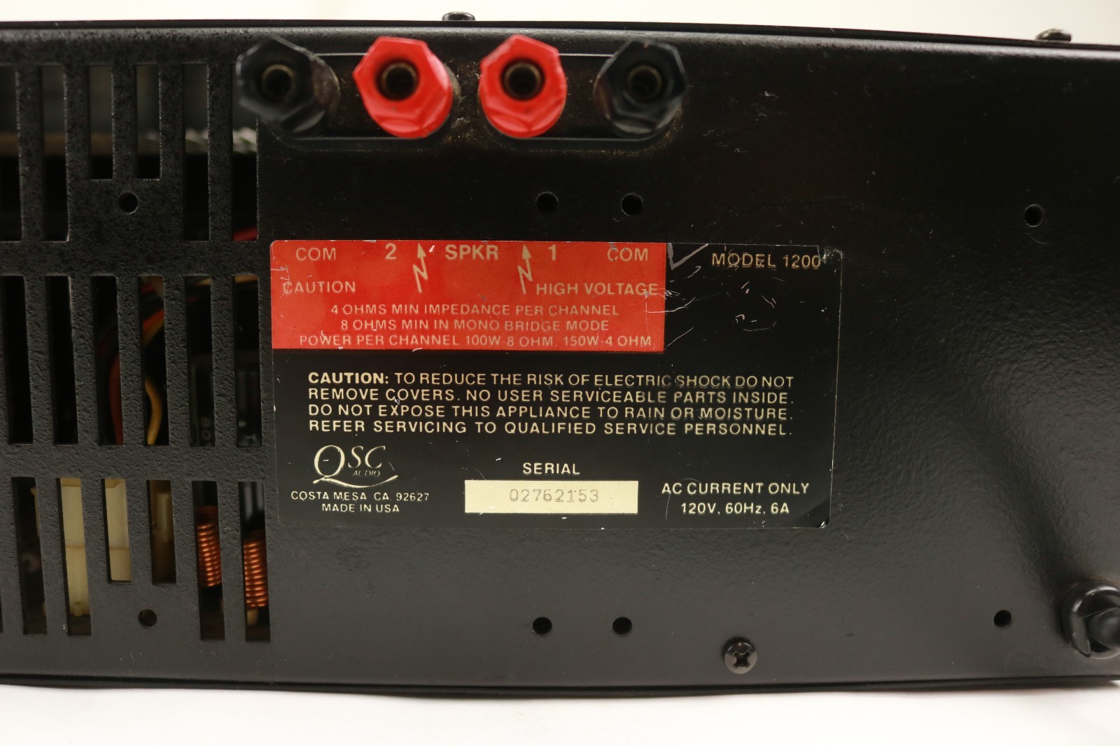 QSC Model 1200 2-Channel Power Amplifier