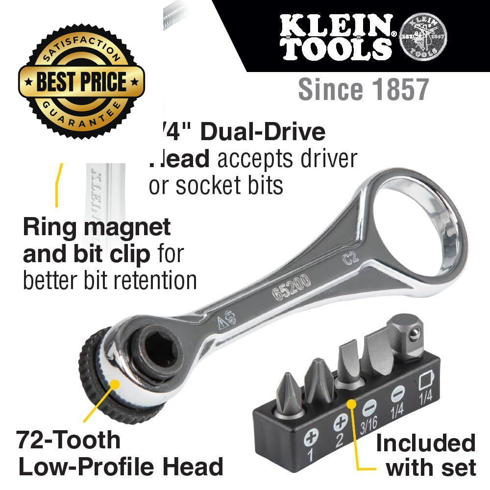 KLEIN TOOLS 65200 Ratchet Set, 5-Piece Mini Set Multi
