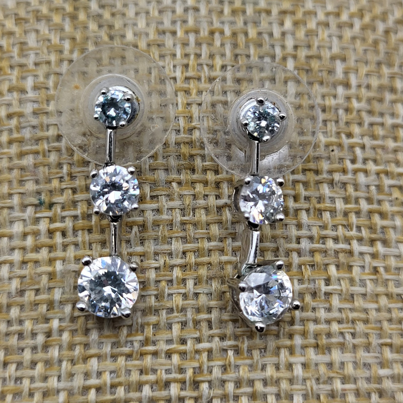 Lovely pierced clear stone pierced dangle earrings Bridal prom sexy club