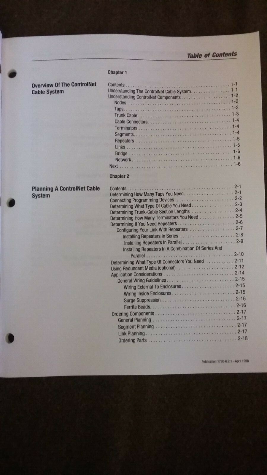 ALLEN BRADLEY ControlNet Coax Cable System Planning and Installation Manual