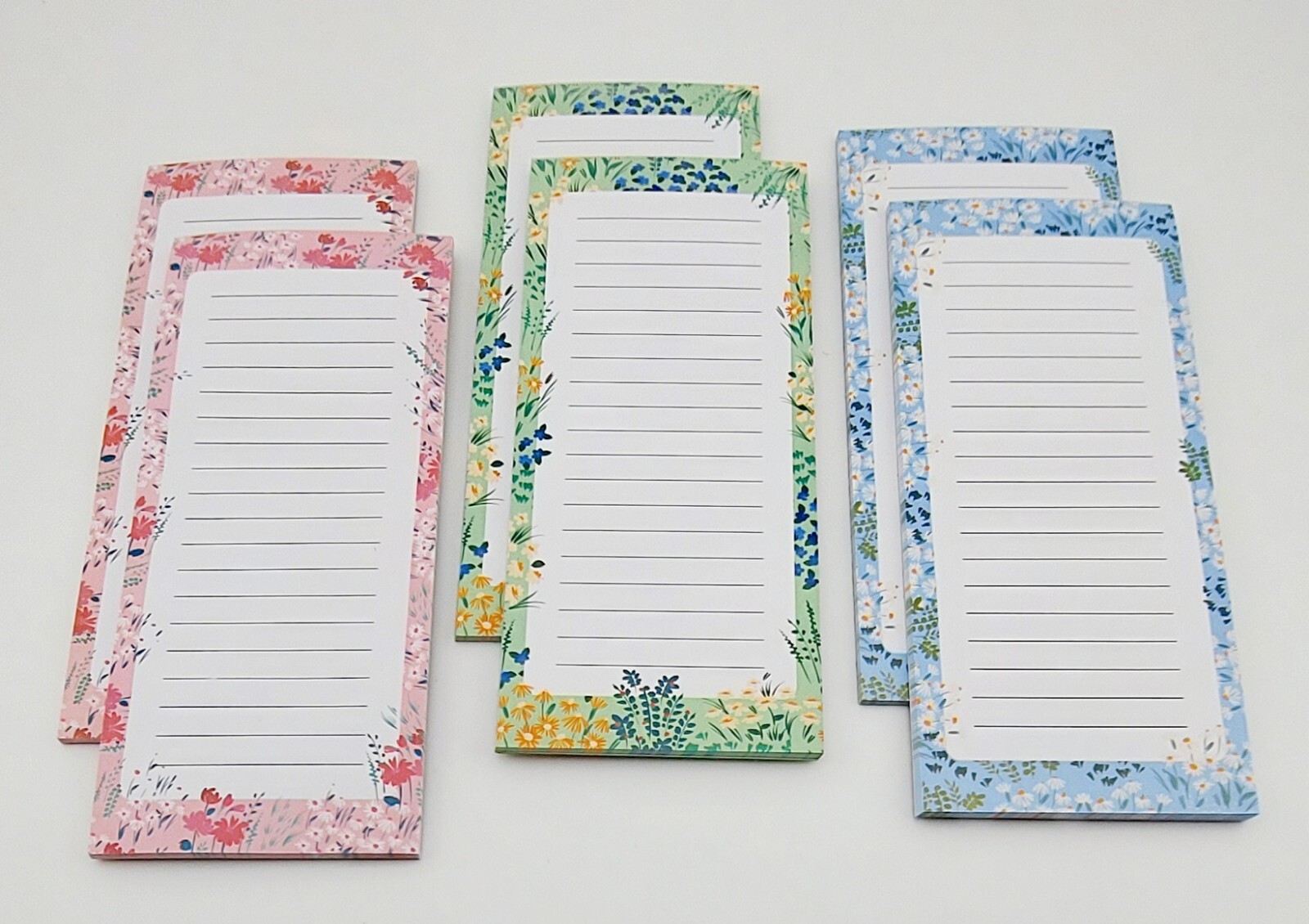 6 Pack Magnetic Notepads for Refrigerator Grocery List Magnet Pad  ** Set #3 **