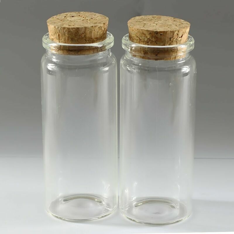 1/3/5Pcs (37*65mm) 65ML Empty Sample Vials Clear Glass Bottles With Corks Jars