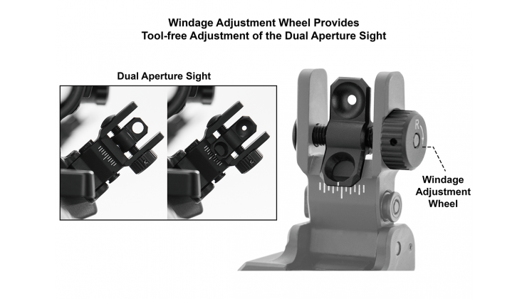 45 DEGREE ANGLE FLIP UP ALUMINUM SIGHTS