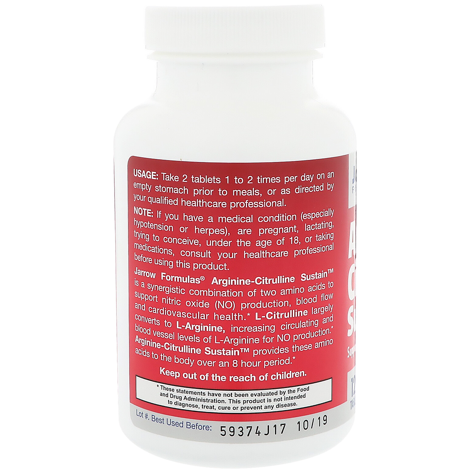 Arginine-Citrulline Sustain, 120 Tablets