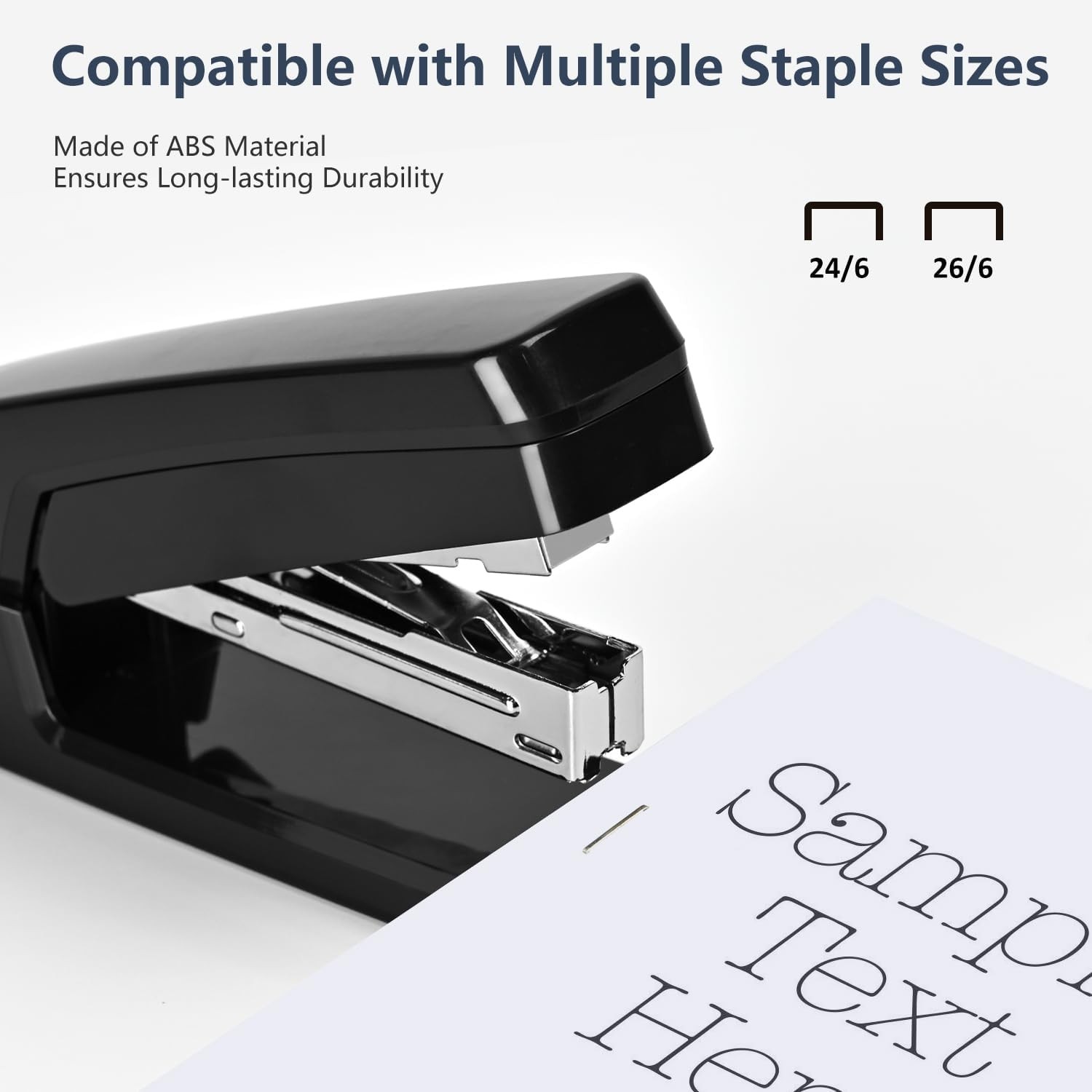 MJMX 360° Rotating Swing-Arm Stapler, 25-Sheet Capacity, with 1000 Black