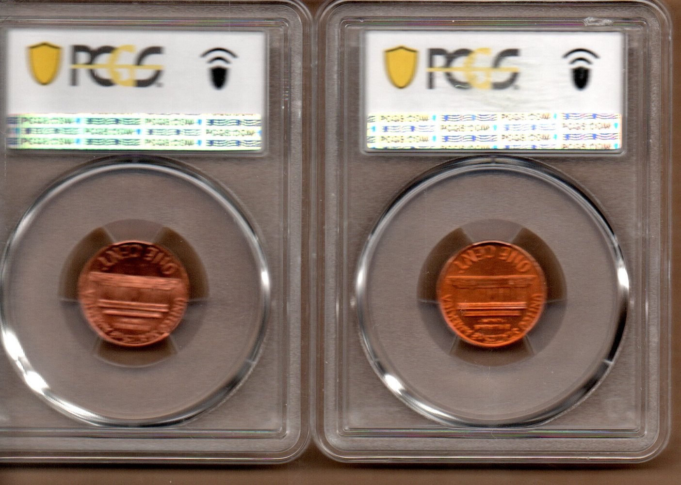 1973 PENNY PCGS MS 65 RD & 1977 D PENNY PCGS MS 64 RD