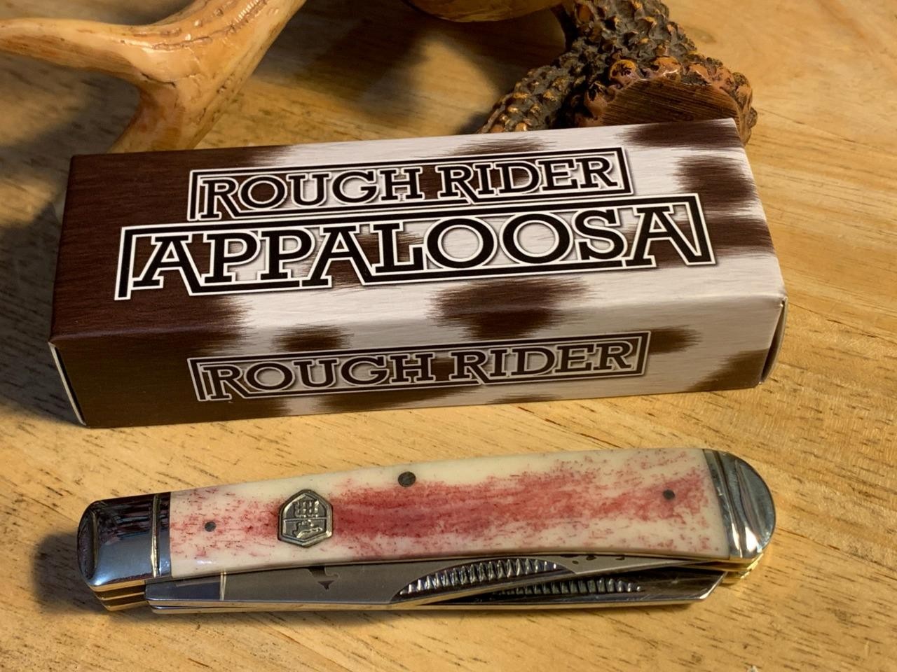 Rough Rider Appaloosa Smooth Bone Trapper 4 1/8" Pocketknife RR1405