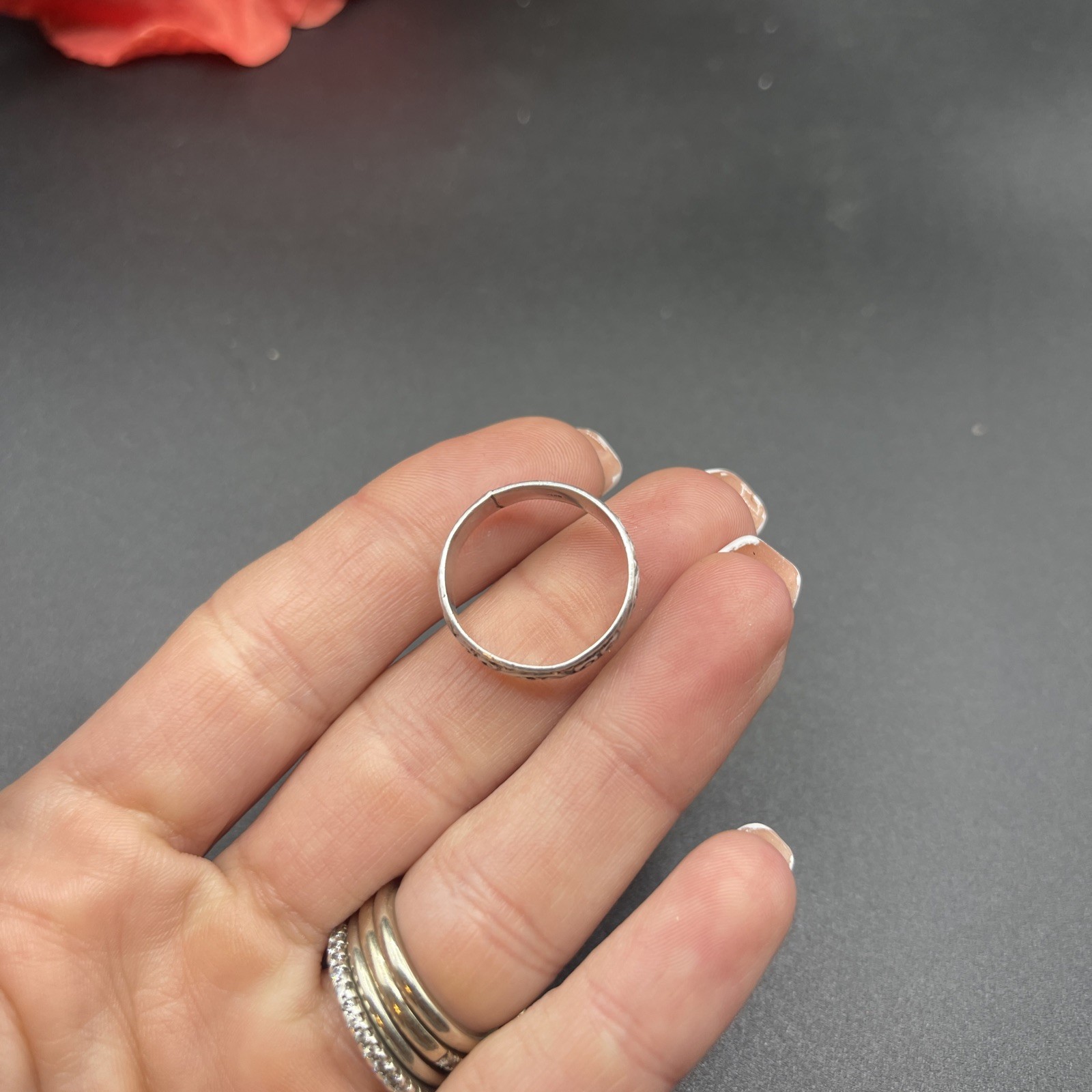 Stunning Unique Handmade 925 Sterling Silver Stackable Band Ring #B74