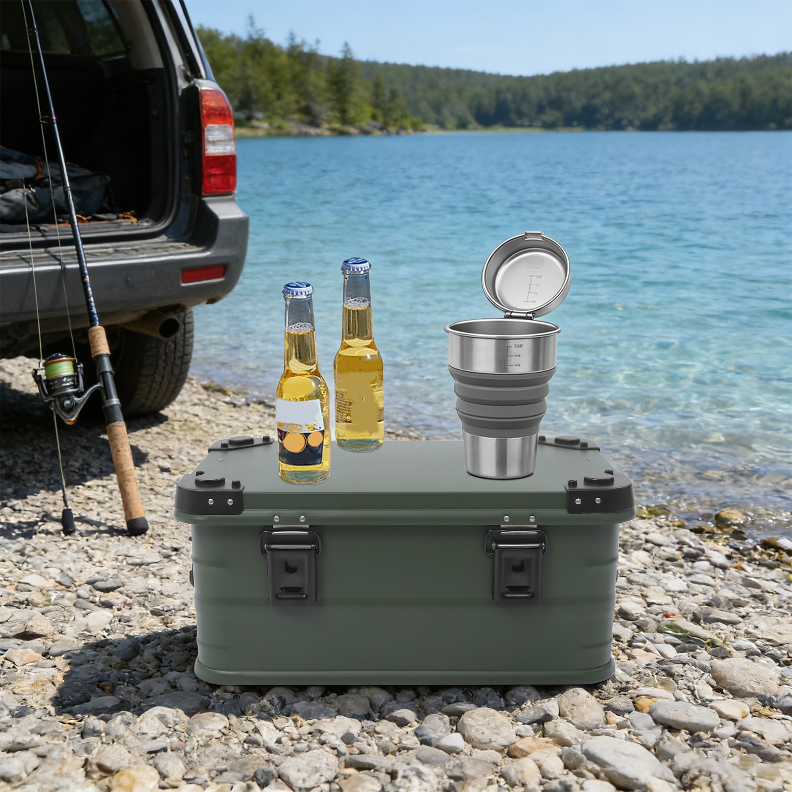 Storage Box, Storage Bin for Picnic, Storage Box with Lid